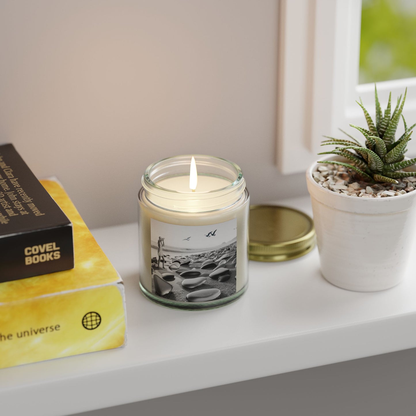 Coastal Serenity Scented Candle - Coconut Apricot Wax (4oz, 9oz) - Relaxing Aromatherapy for Home Decor