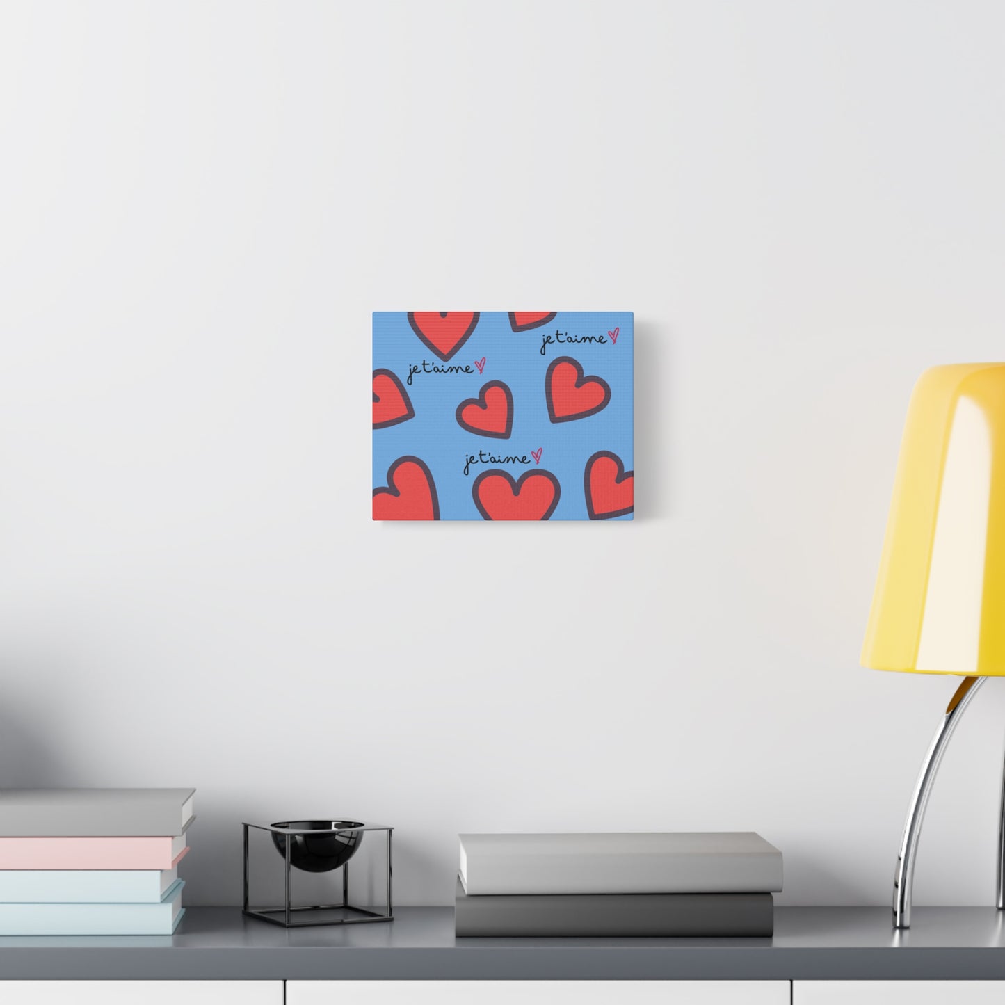 Romantic Canvas Wall Art - 'Je t'aime' Heart Design