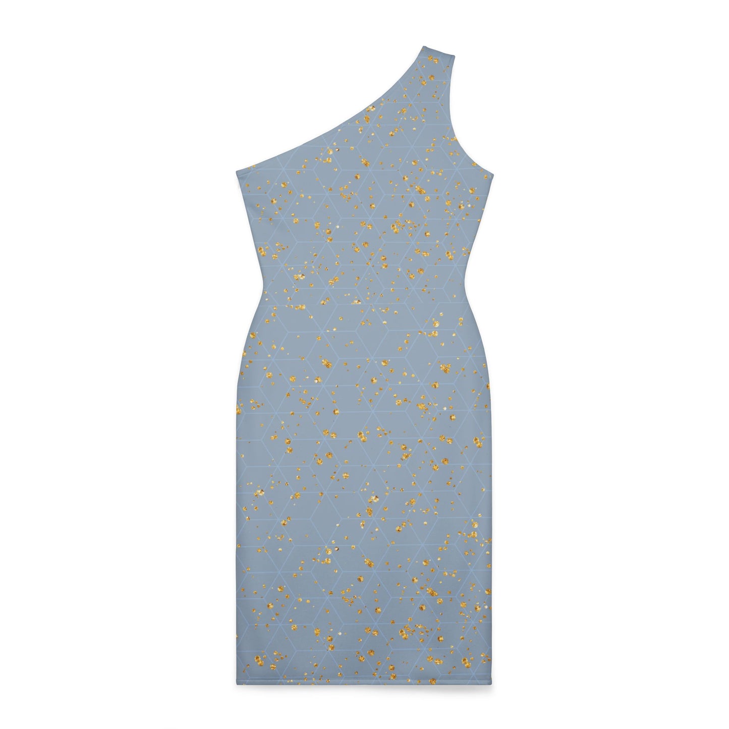 Elegant Gold Foil Shoulder Dress - Perfect for Parties and Celebrations