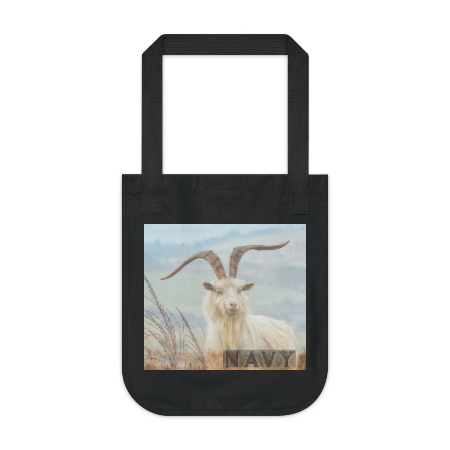 Navy Goat Organic Canvas Tote Bag - Eco-Friendly Shopping Bag