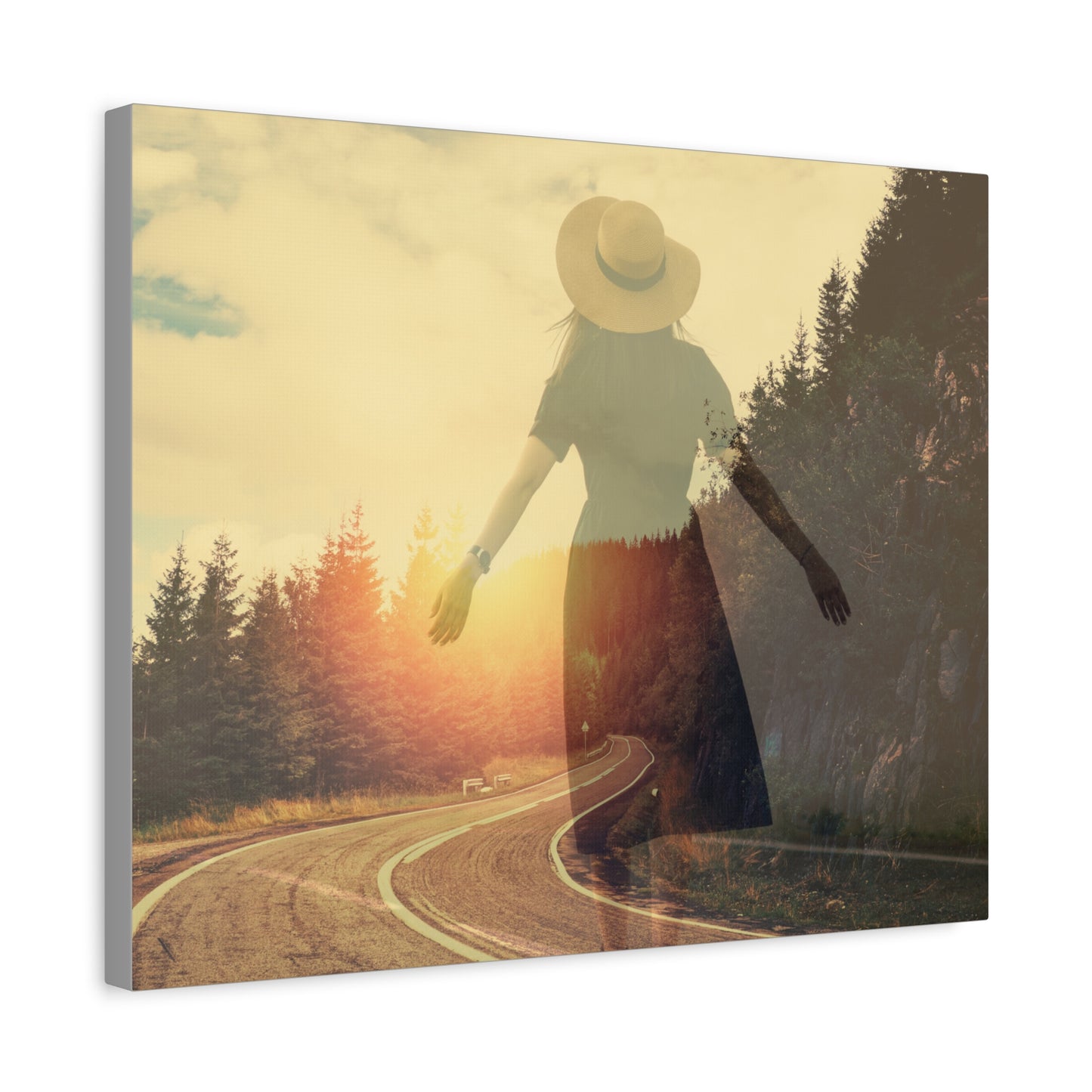 Inspirational Matte Canvas Wall Art - Road to Freedom - 1.25" Stretched Print