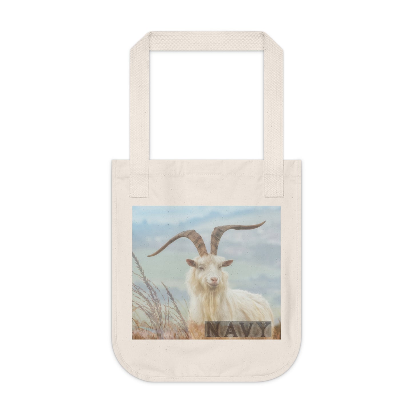 Navy Goat Organic Canvas Tote Bag - Eco-Friendly Shopping Bag