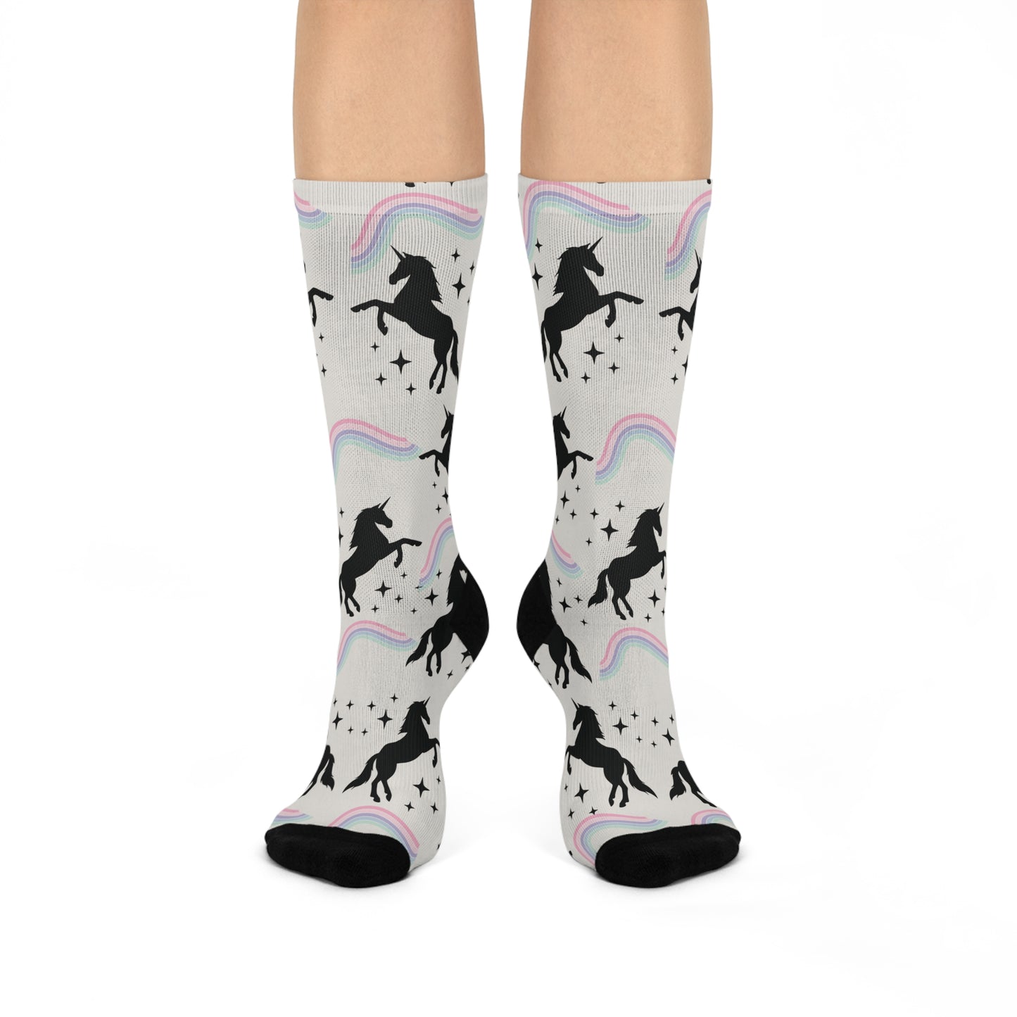 Whimsical Unicorn Cushioned Crew Socks - Cozy Fun for All Ages