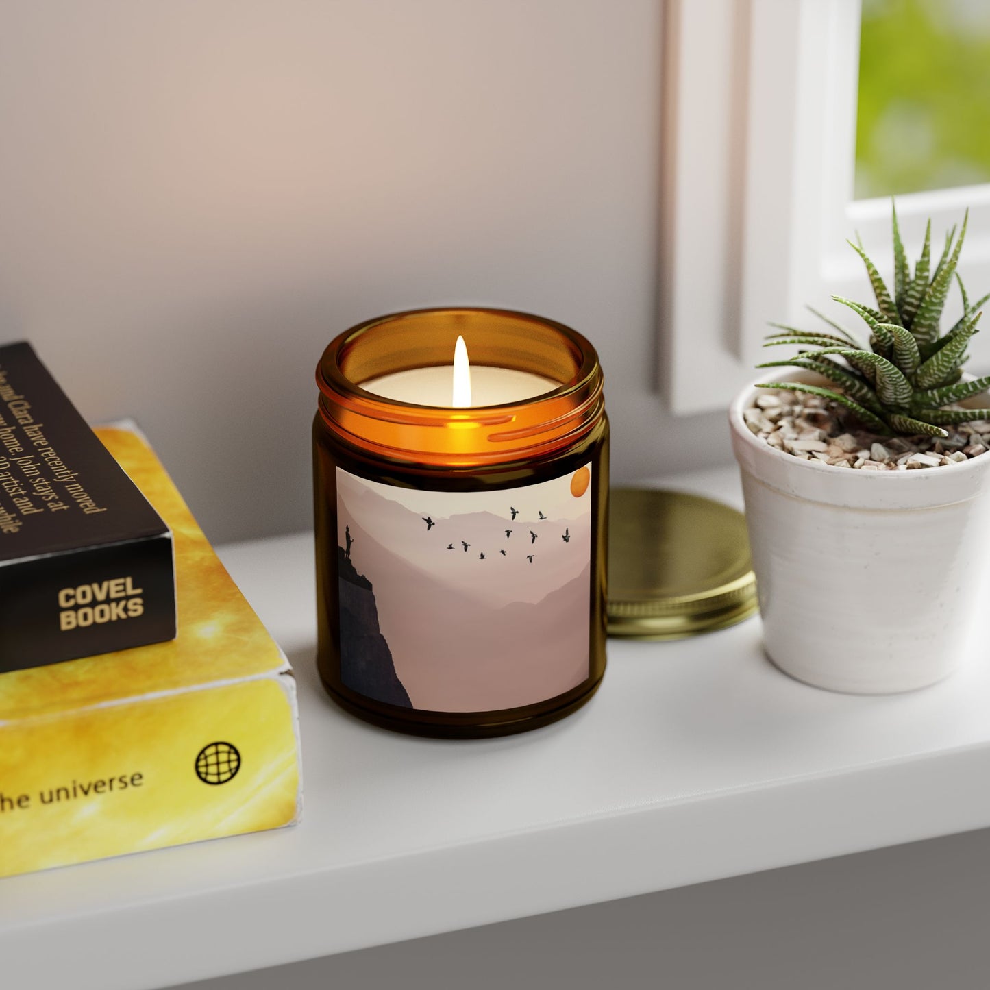 Scented Candle, Zen Sunset Escape Coconut Apricot Wax (4oz, 9oz)