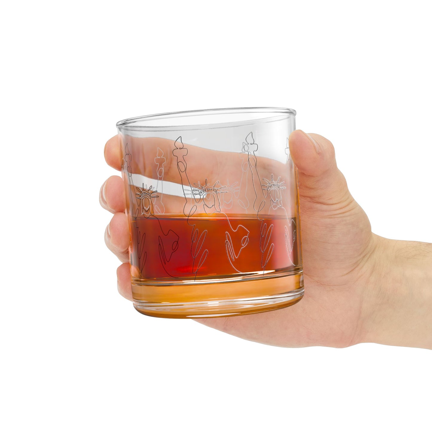 Vintage Style Hand-Engraved Liberty Rocks Glass, 10oz - Perfect for Cocktails & Celebrations