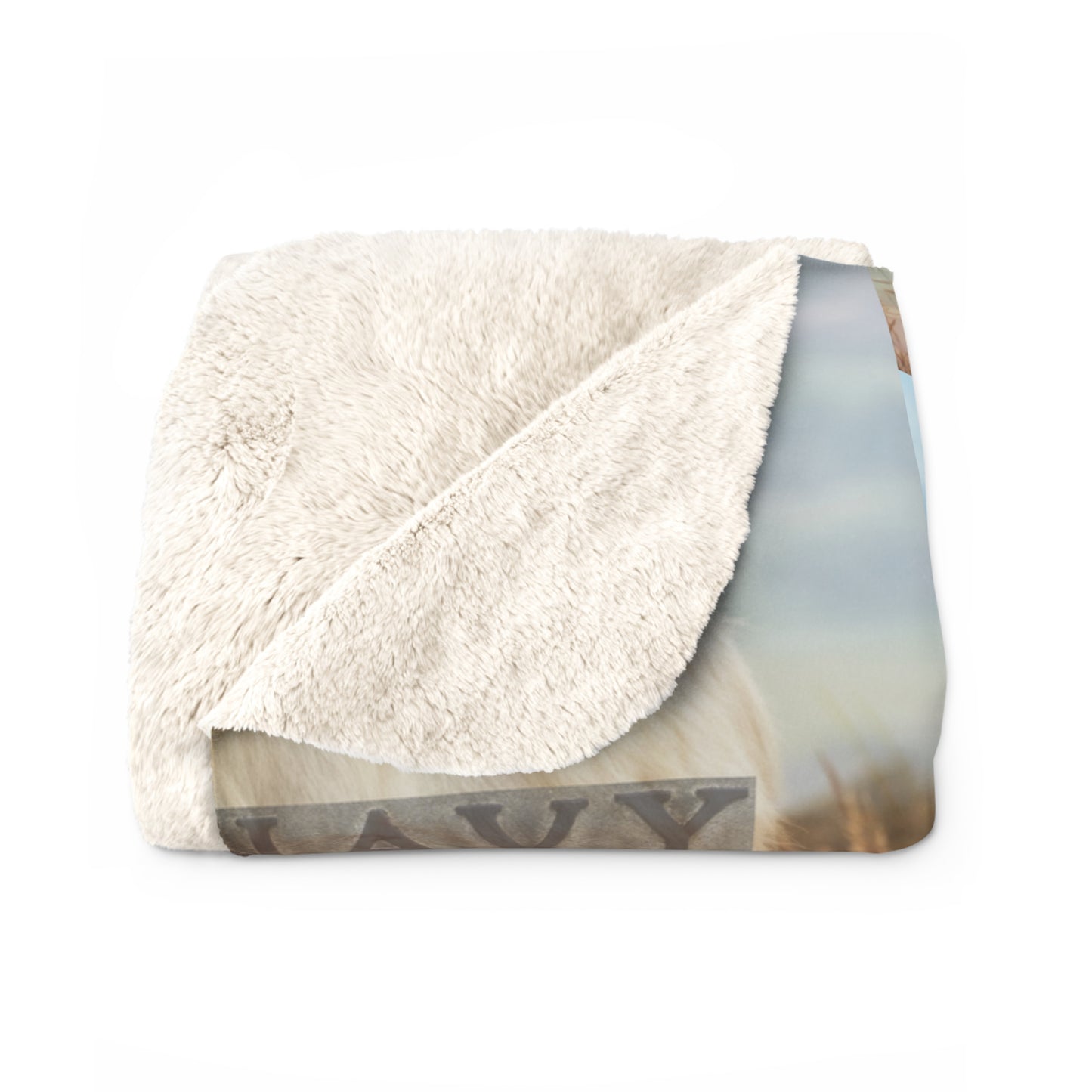 Naval Academy Sherpa Fleece Blanket with Goat Design