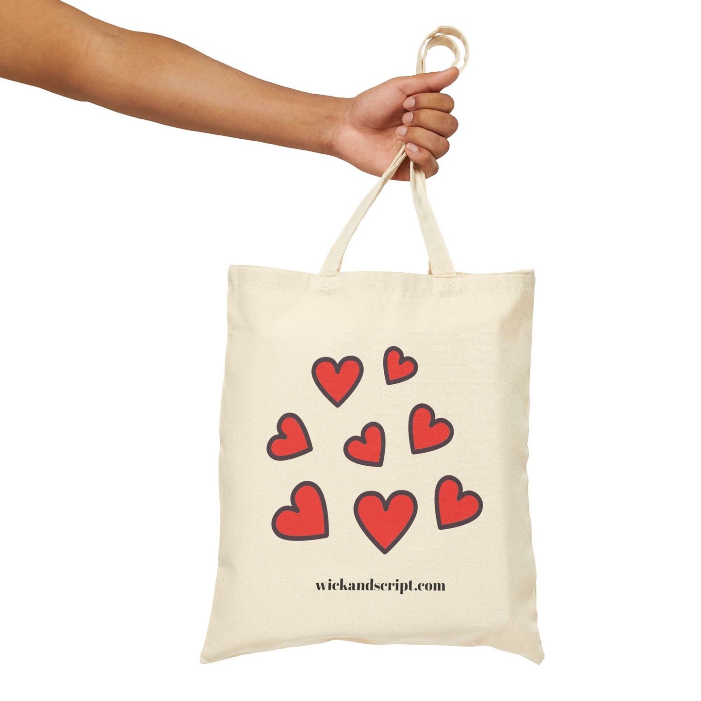 Cute Shark Love Cotton Canvas Tote Bag