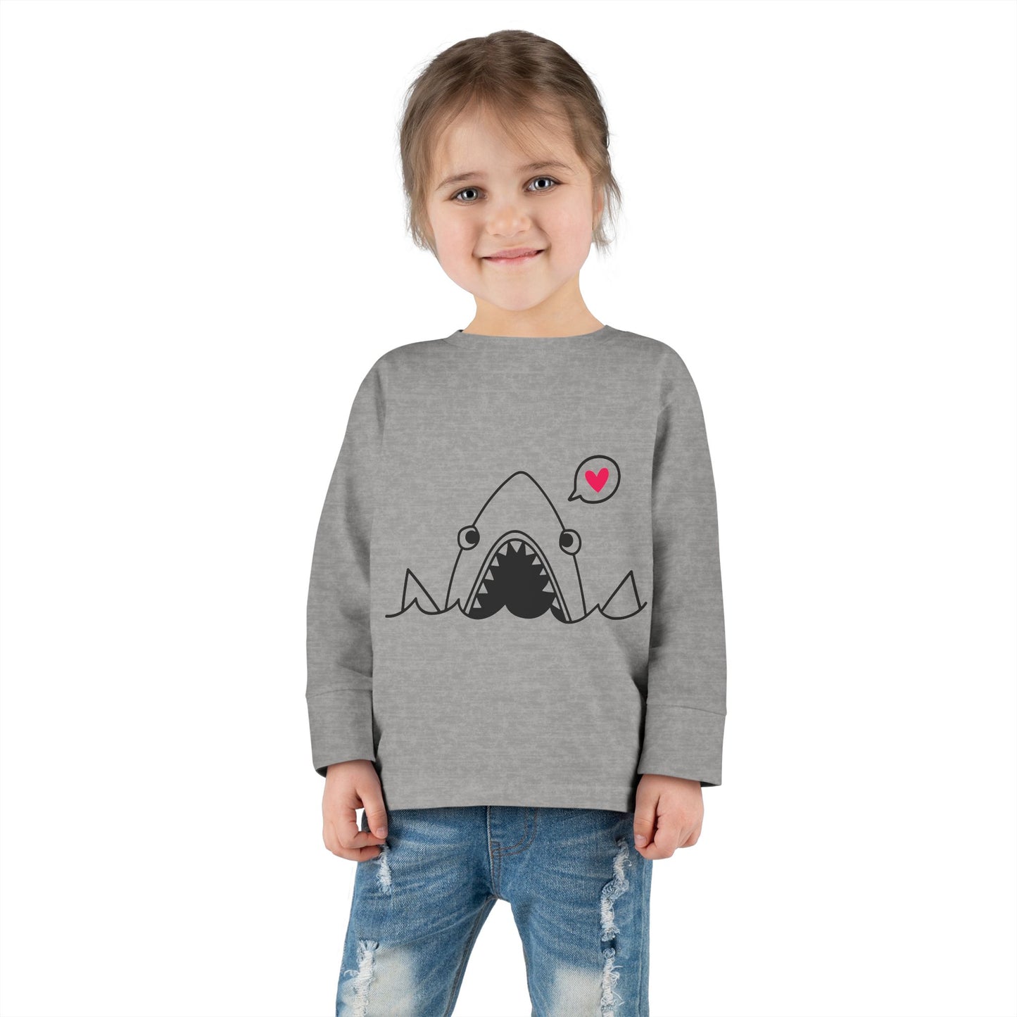 Cute Shark Toddler Long Sleeve Tee - Perfect for Little Ocean Lovers