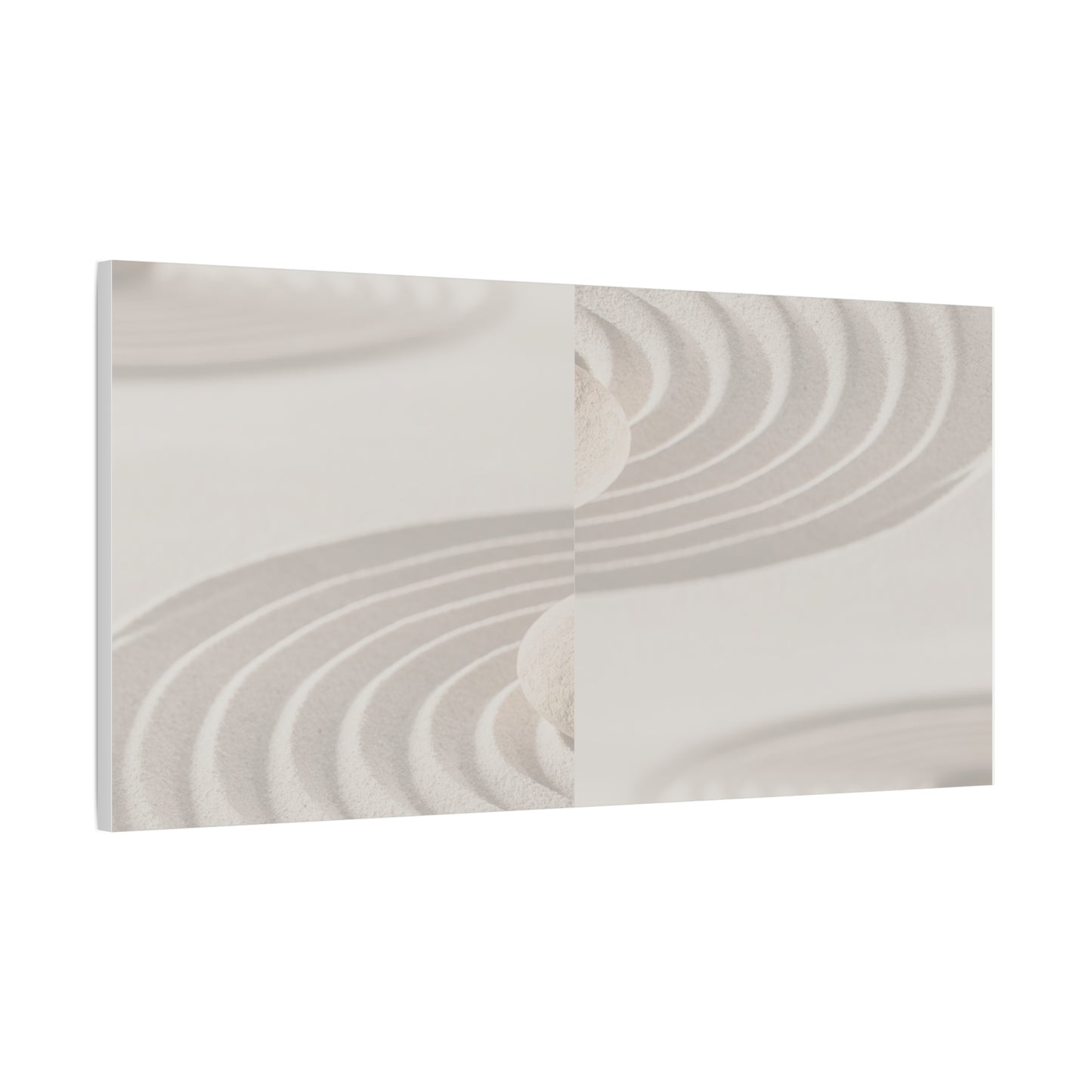 Zen-Inspired Stretched Matte Canvas Wall Art - Tranquil Sand Patterns