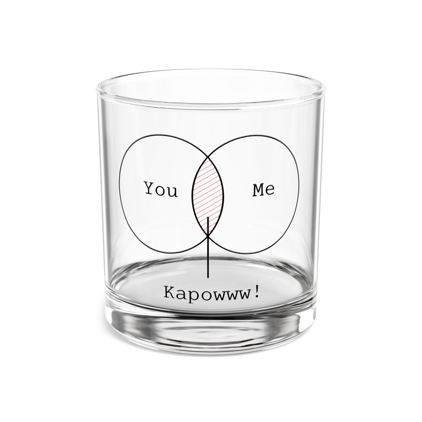 You & Me Kapowww! Rocks Glass - 10oz Relationship Drinkware