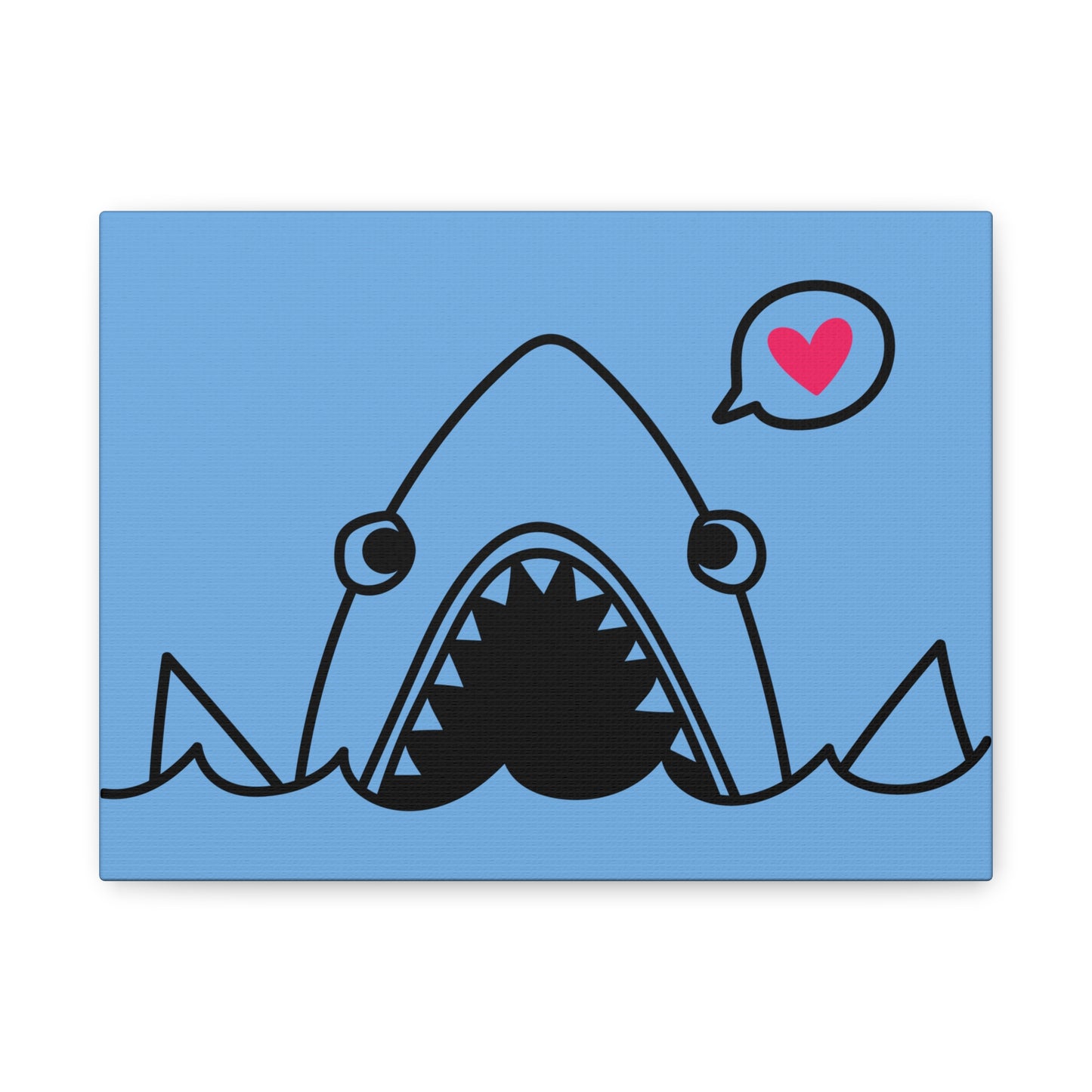Whimsical Shark Love Canvas Wall Art - Fun Decor for Ocean Lovers