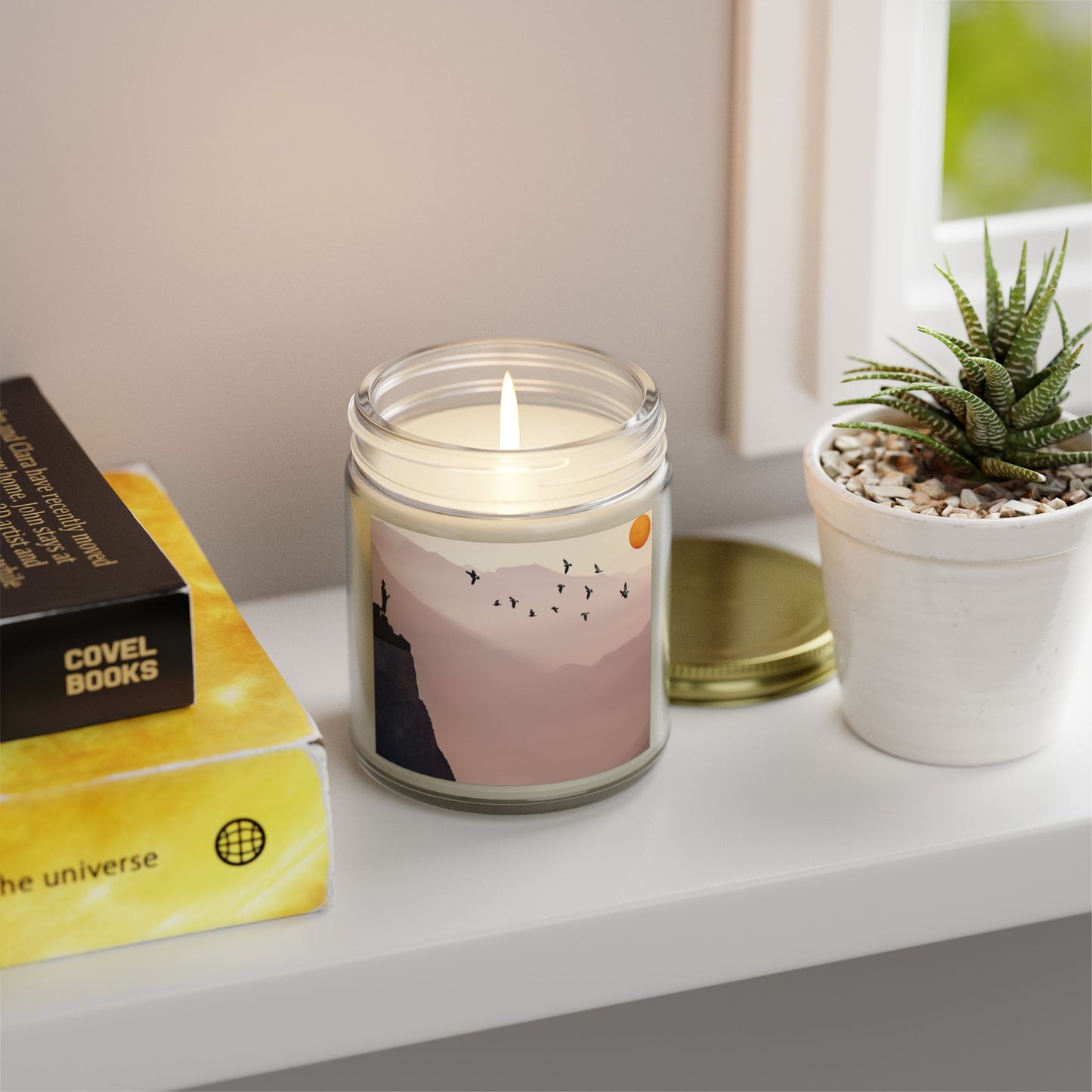 Scented Candle, Zen Sunset Escape Coconut Apricot Wax (4oz, 9oz)