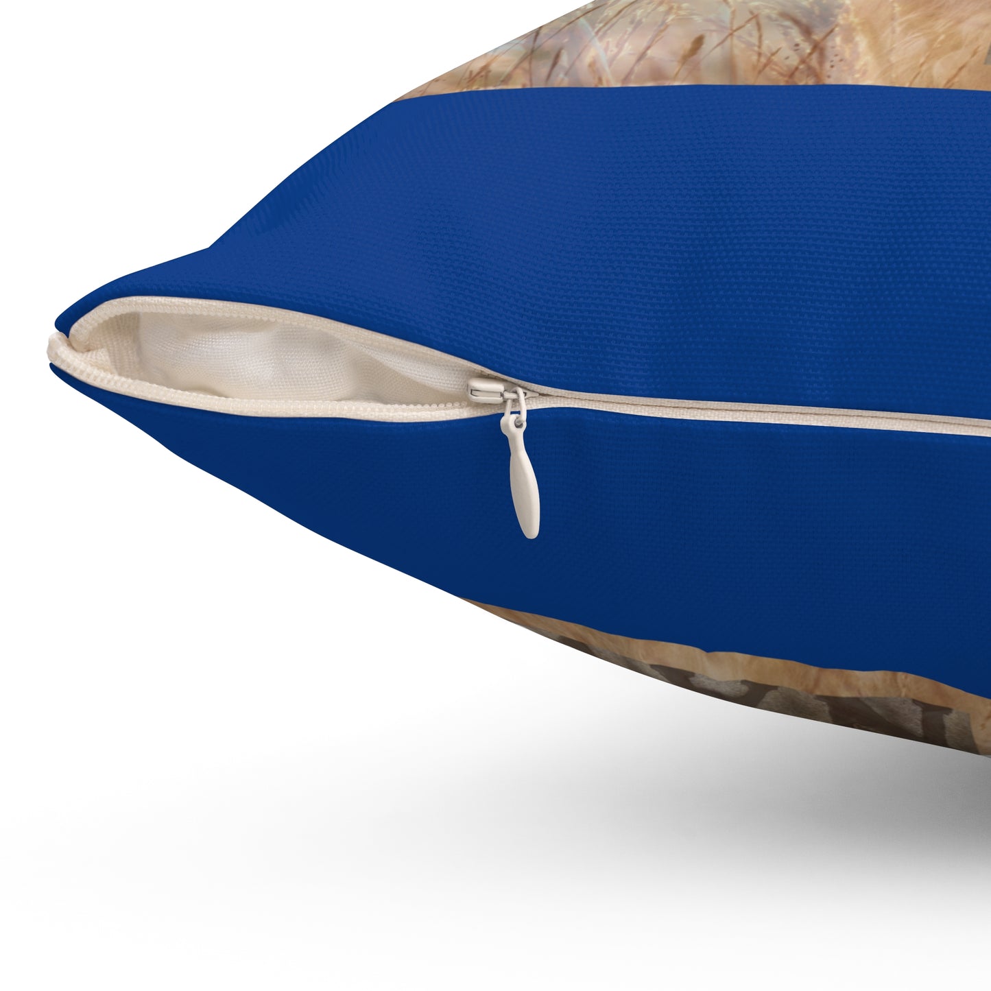 Navy Goat Print Throw Pillow
