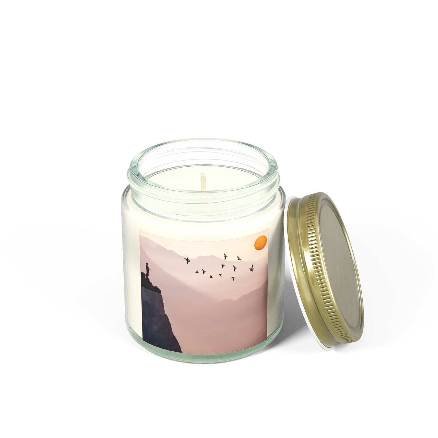 Scented Candle, Zen Sunset Escape Coconut Apricot Wax (4oz, 9oz)