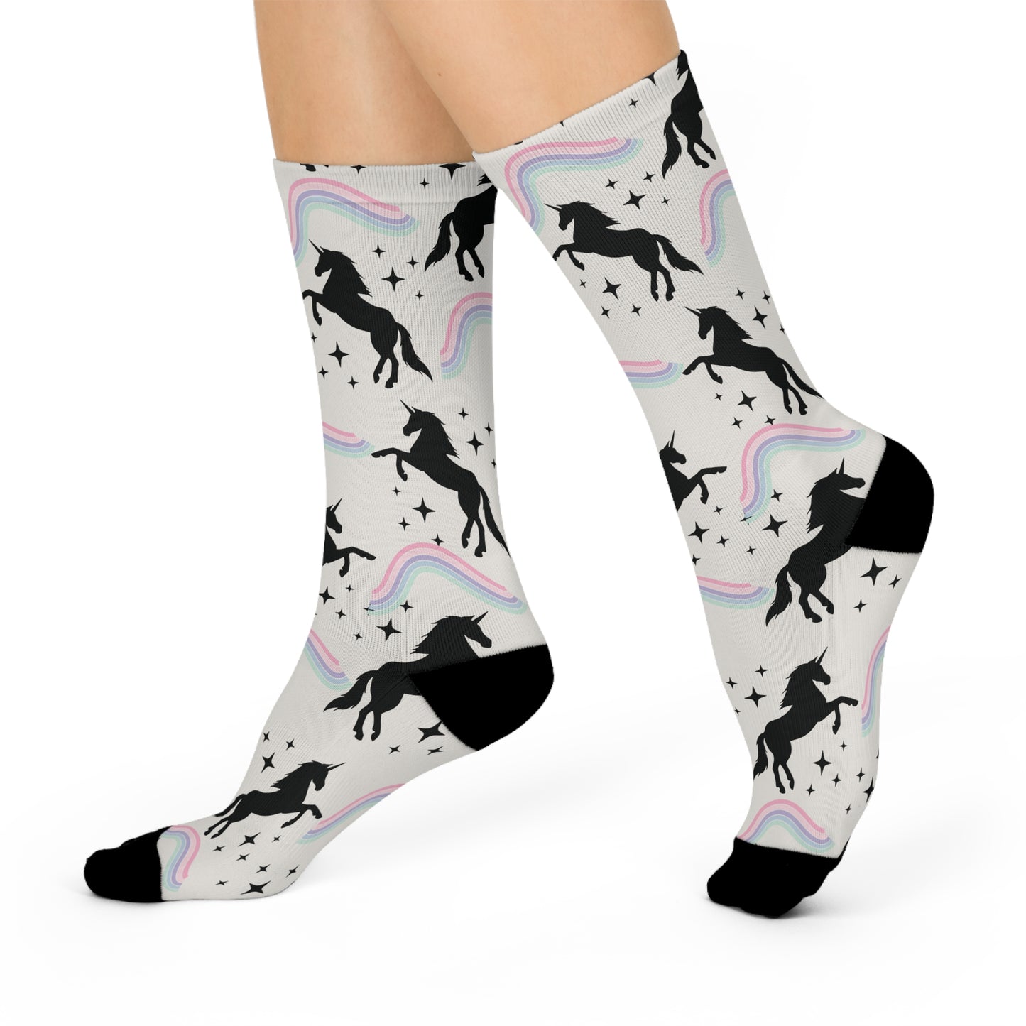 Whimsical Unicorn Cushioned Crew Socks - Cozy Fun for All Ages