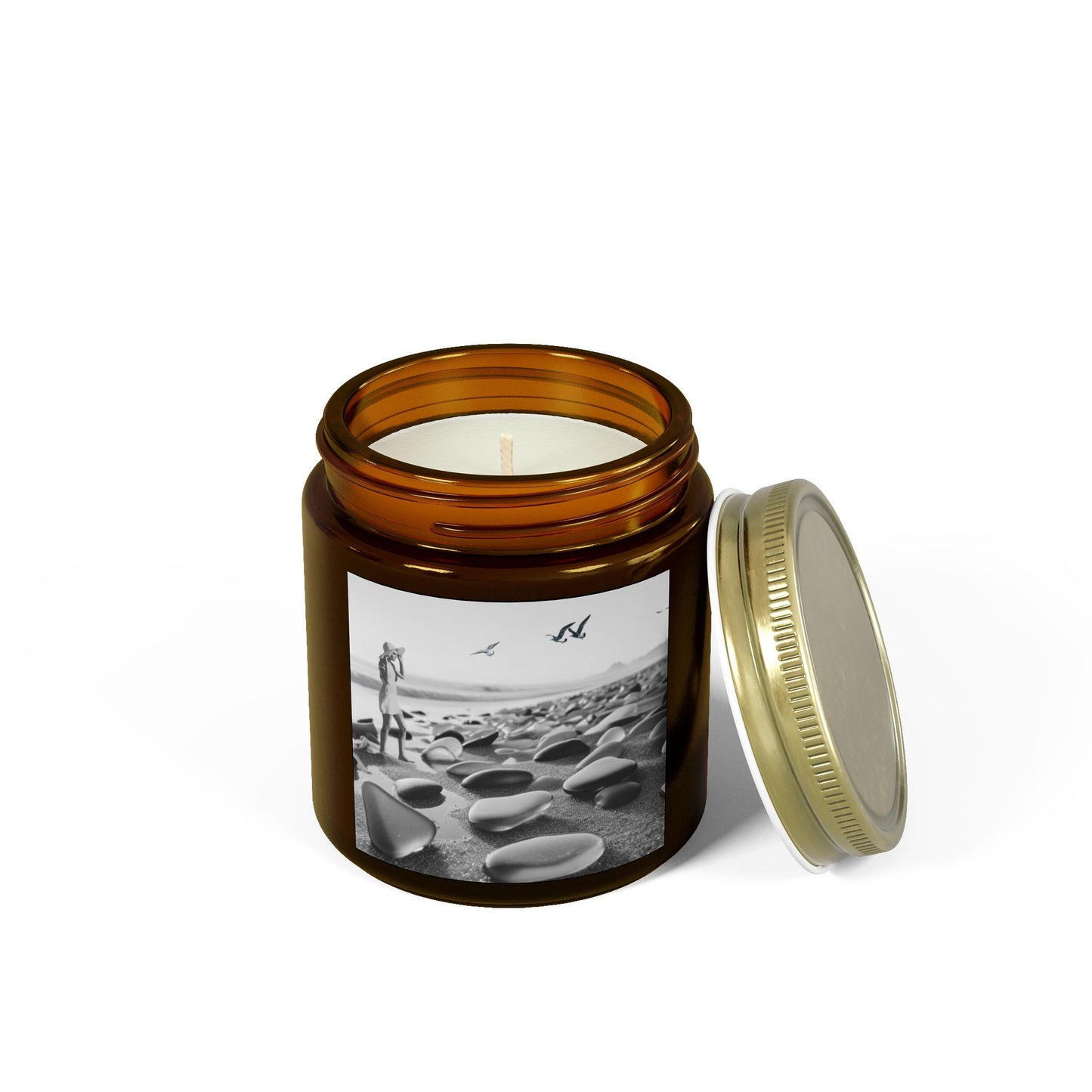 Coastal Serenity Scented Candle - Coconut Apricot Wax (4oz, 9oz) - Relaxing Aromatherapy for Home Decor