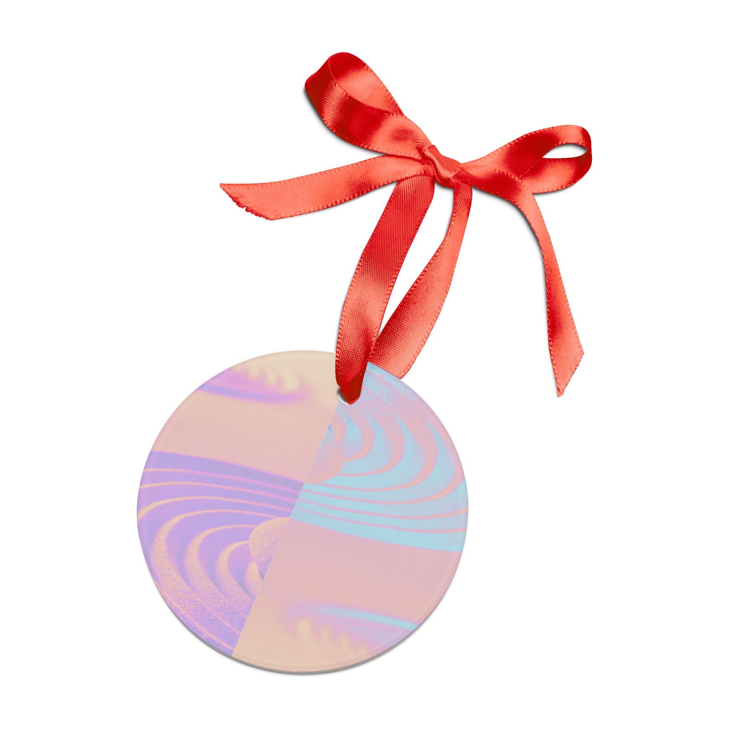 Abstract Acrylic Ornament with Ribbon | Unique Holiday Decoration