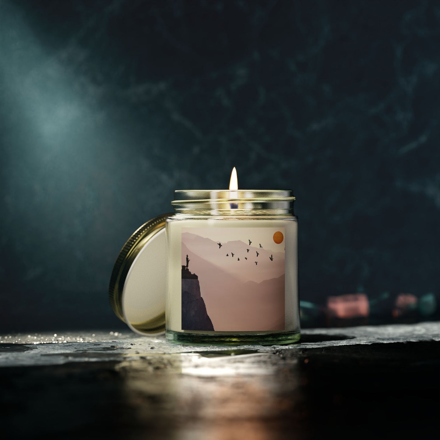 Scented Candle, Zen Sunset Escape Coconut Apricot Wax (4oz, 9oz)
