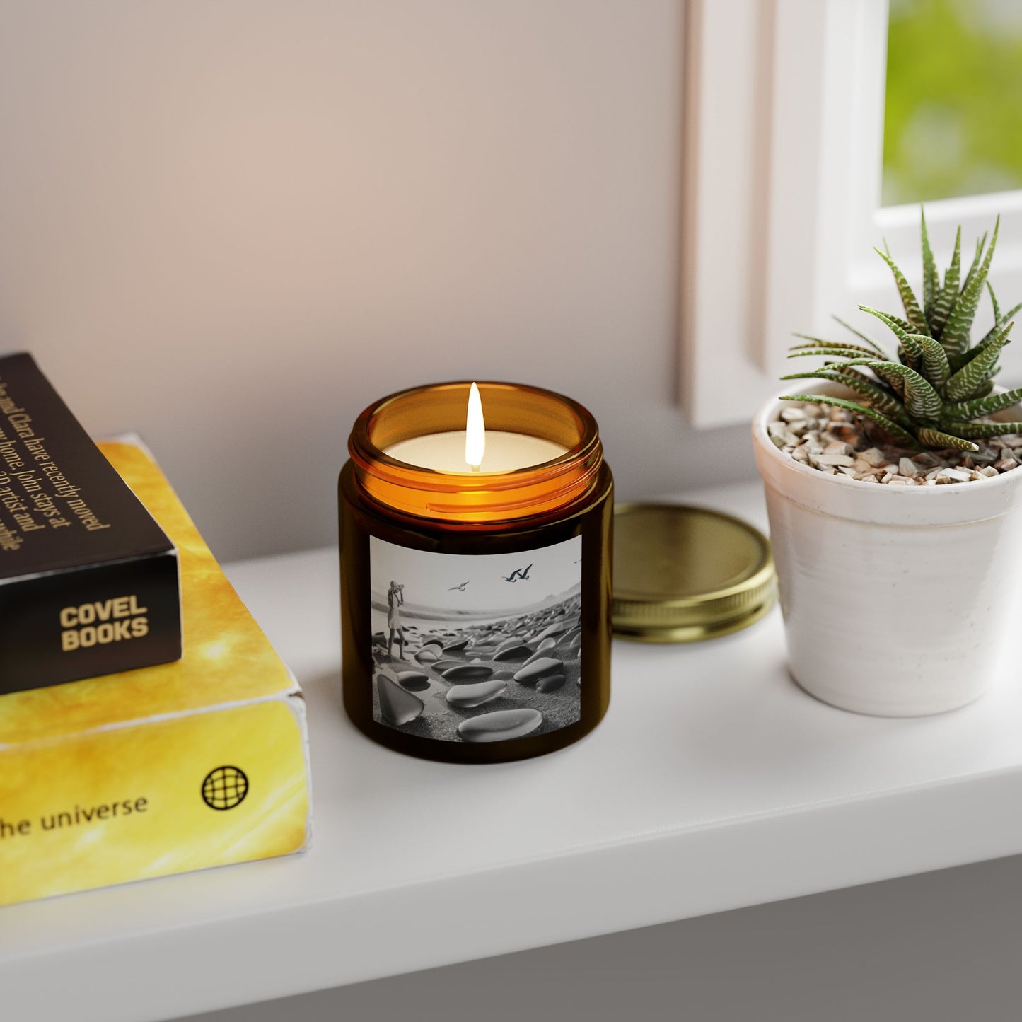 Coastal Serenity Scented Candle - Coconut Apricot Wax (4oz, 9oz) - Relaxing Aromatherapy for Home Decor