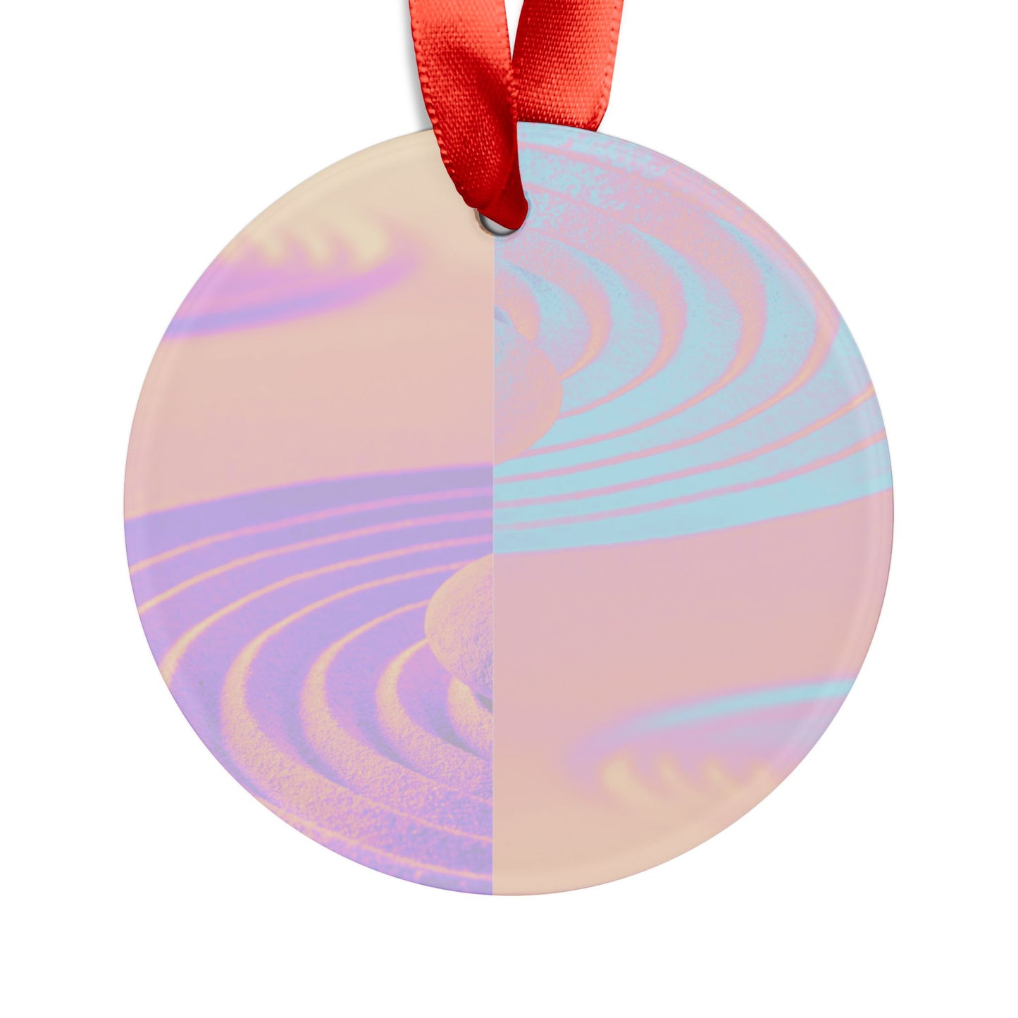 Abstract Acrylic Ornament with Ribbon | Unique Holiday Decoration