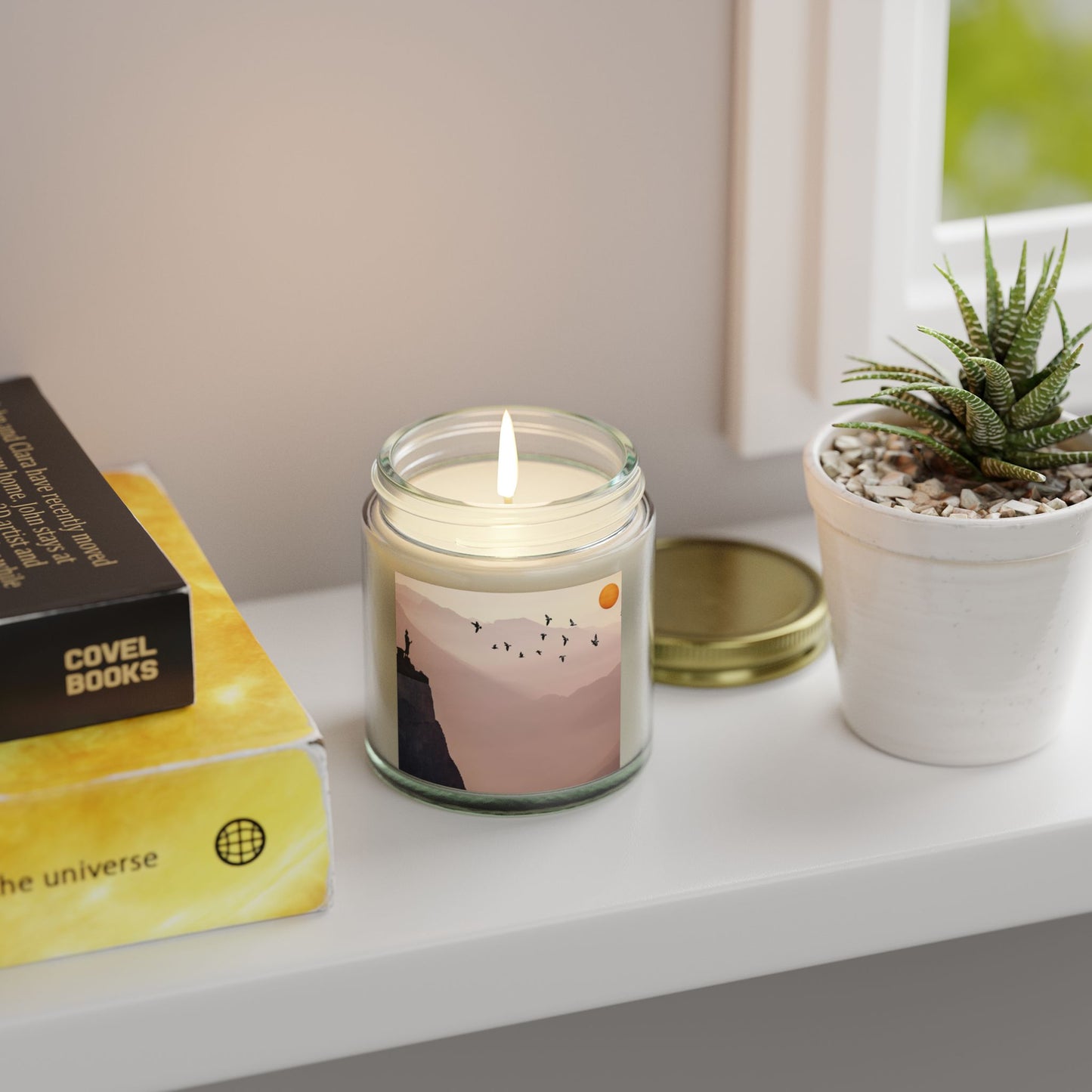 Scented Candle, Zen Sunset Escape Coconut Apricot Wax (4oz, 9oz)
