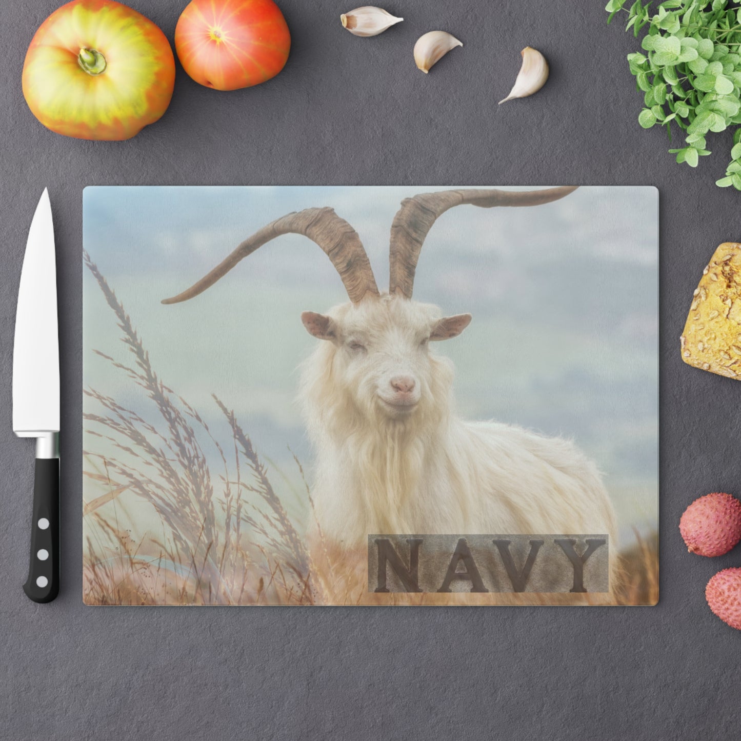 Naval Academy Goat Cutting Board - Unique Kitchen Decor for Animal Lovers