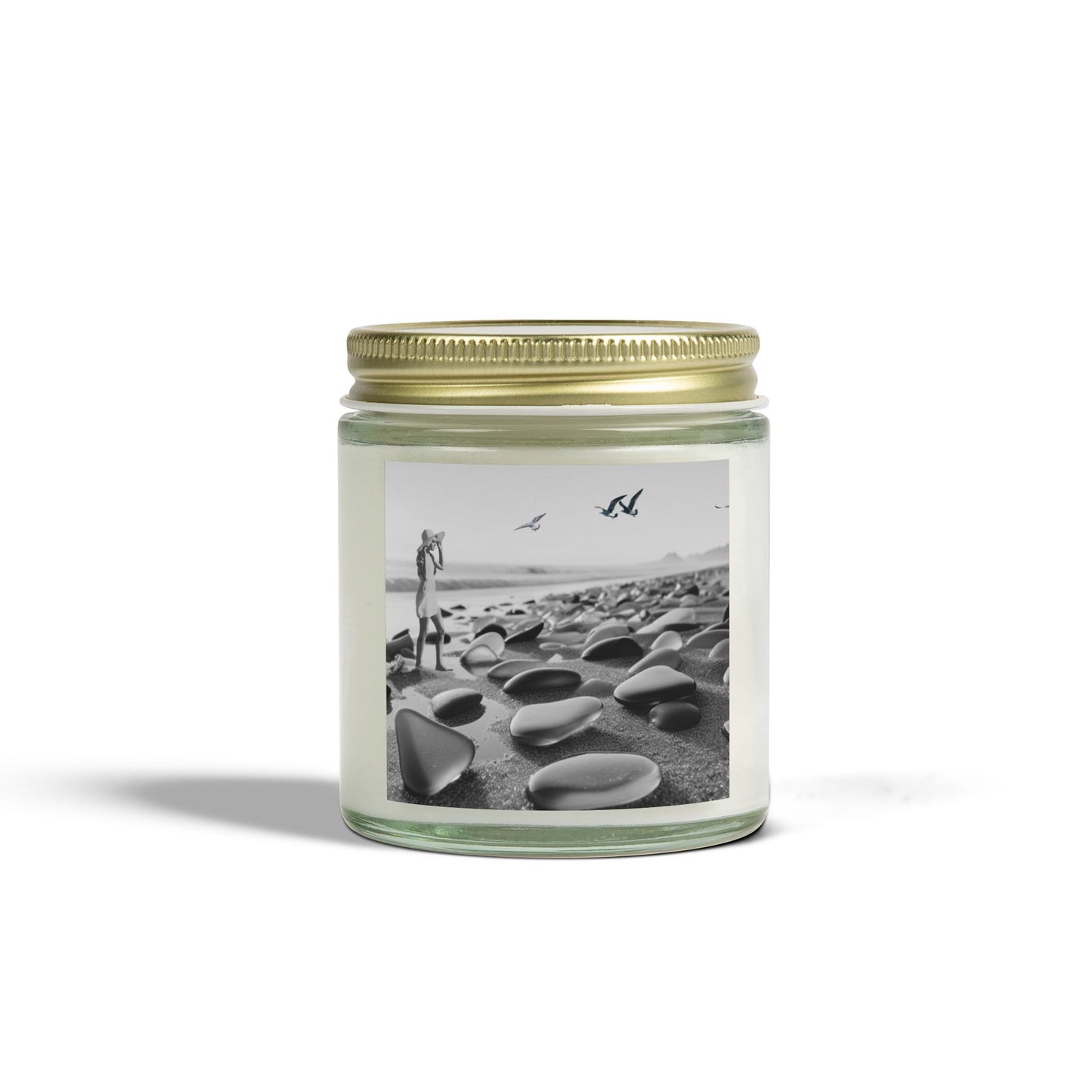 Coastal Serenity Scented Candle - Coconut Apricot Wax (4oz, 9oz) - Relaxing Aromatherapy for Home Decor