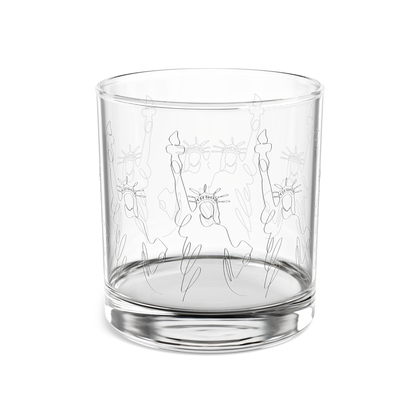 Vintage Style Hand-Engraved Liberty Rocks Glass, 10oz - Perfect for Cocktails & Celebrations