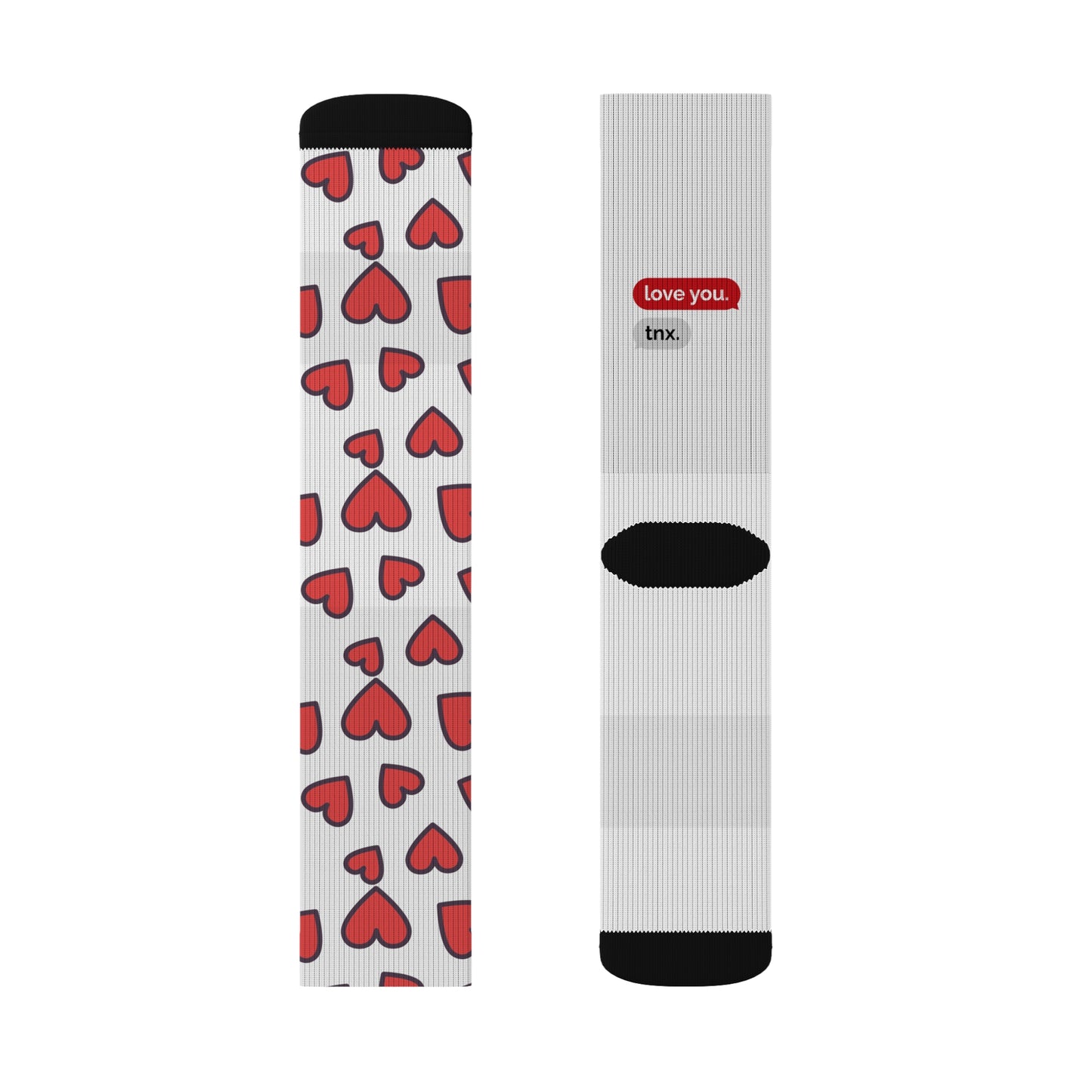 Heart Pattern Sublimation Socks - Perfect Gift for Valentine's Day, Anniversaries & Everyday Love