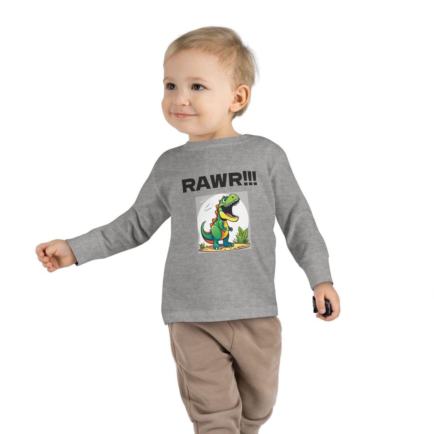 Cute Dinosaur Toddler Long Sleeve Tee, Kids Dinosaur Shirt, RAWR T-Shirt for Toddlers, Baby Gift, Playdate Apparel