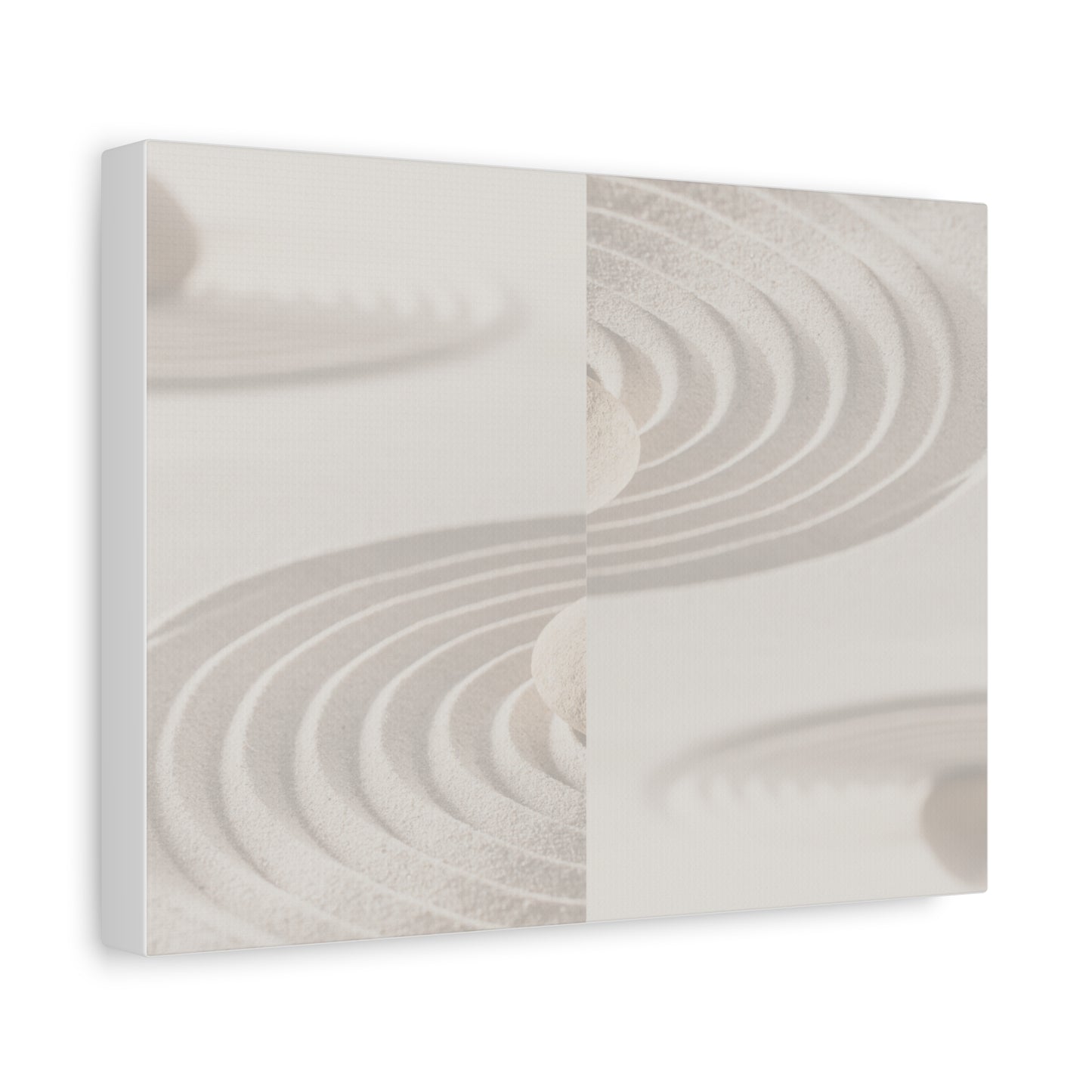 Zen-Inspired Stretched Matte Canvas Wall Art - Tranquil Sand Patterns