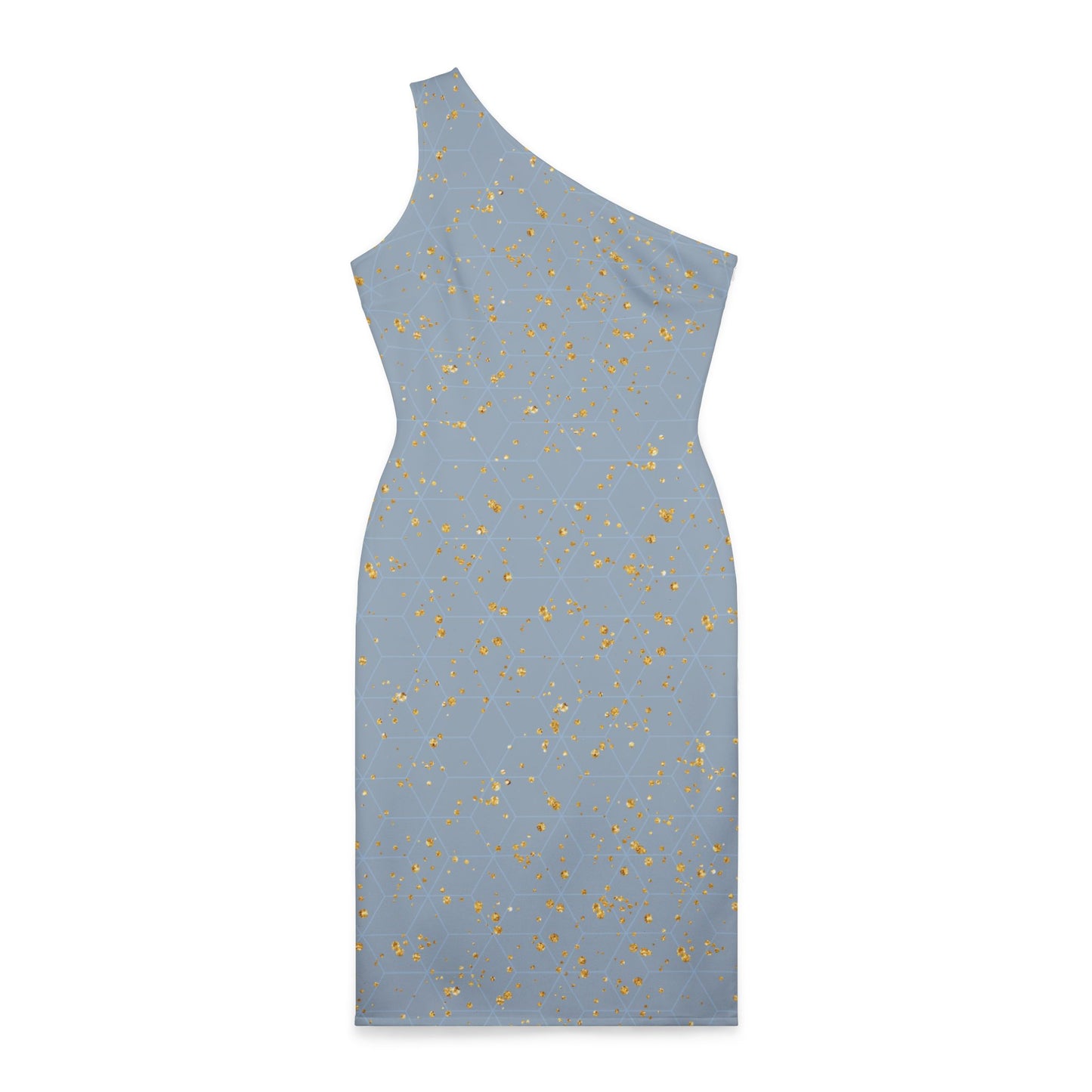 Elegant Gold Foil Shoulder Dress - Perfect for Parties and Celebrations