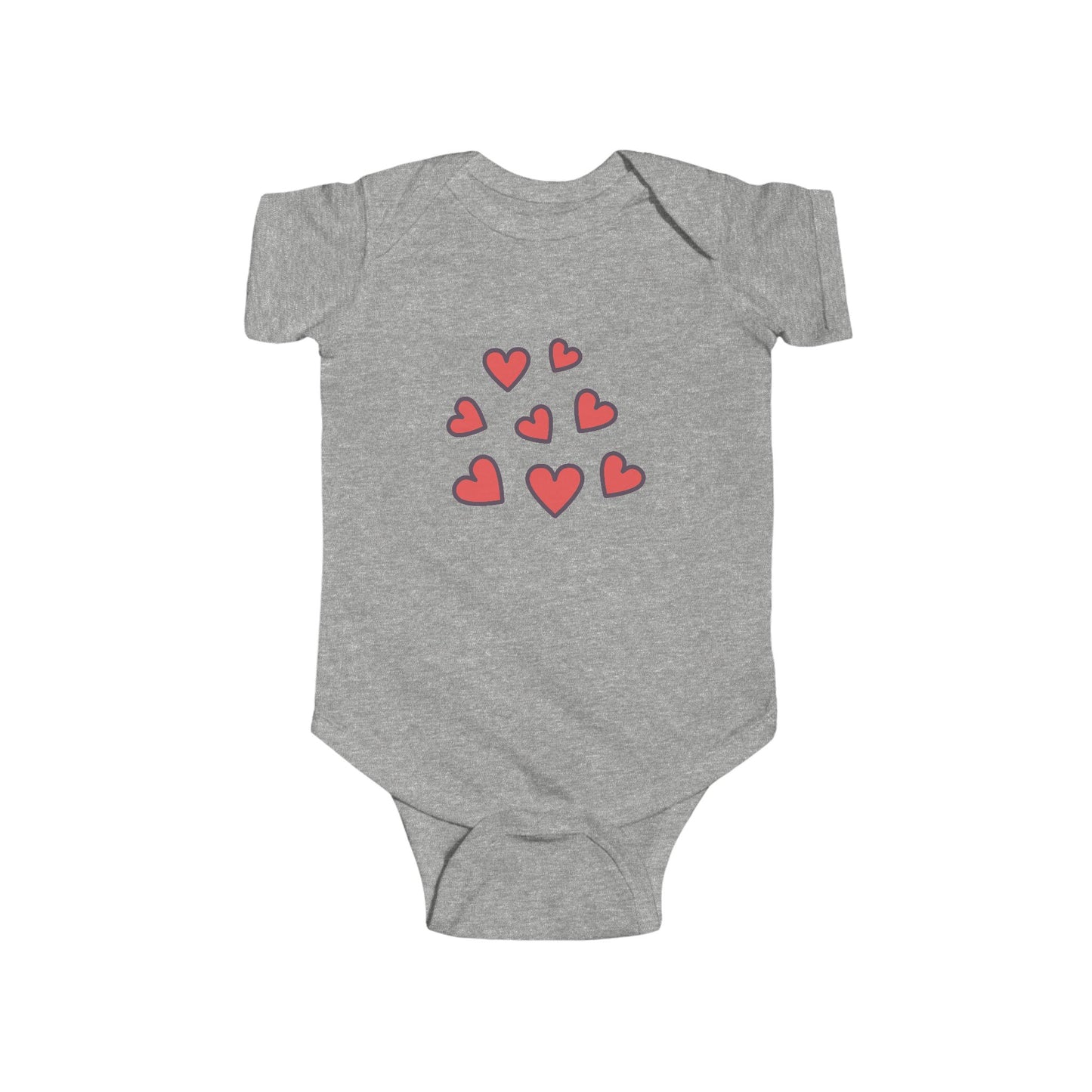 Cute Love Hearts Infant Bodysuit - Adorable Baby Clothes for Valentine's Day