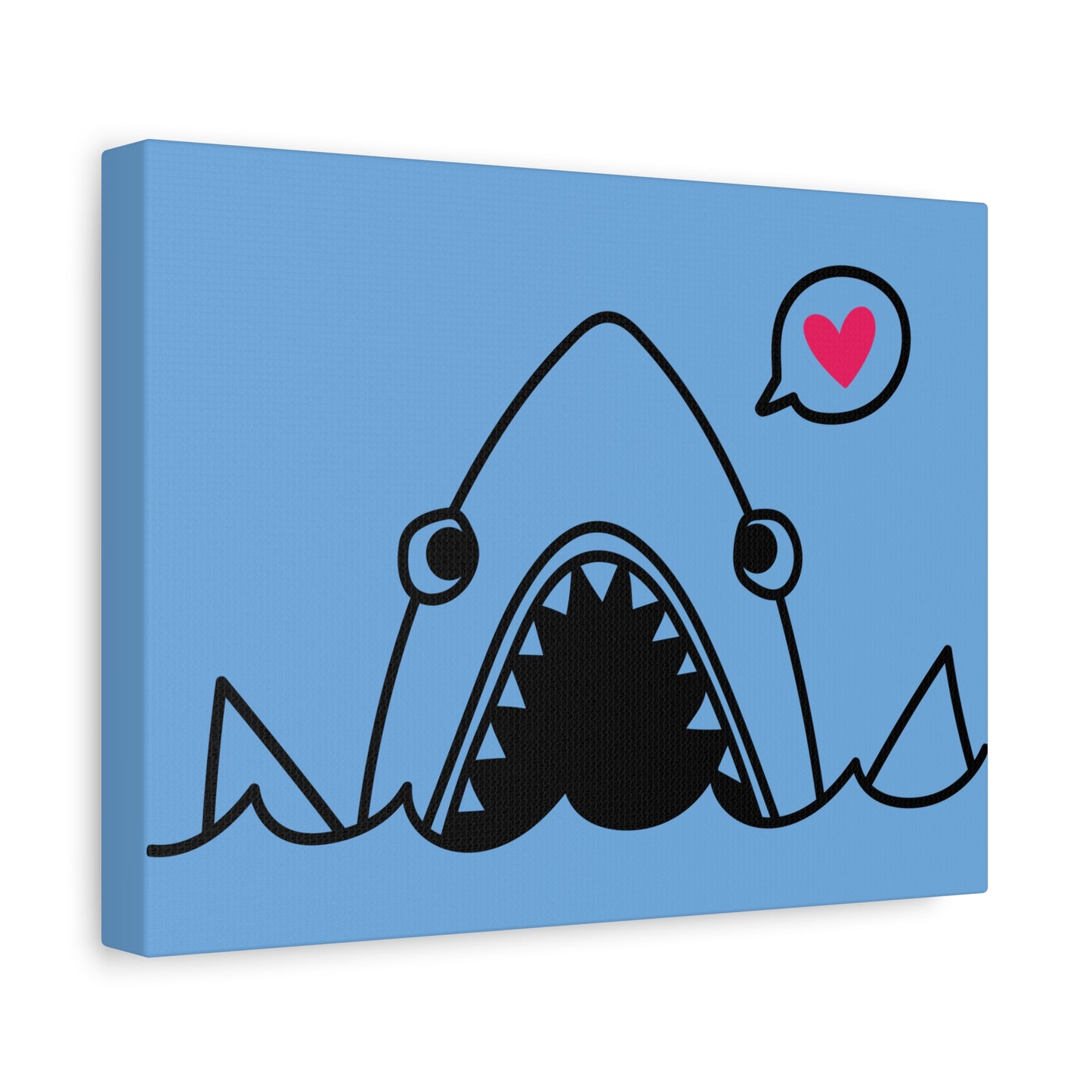 Whimsical Shark Love Canvas Wall Art - Fun Decor for Ocean Lovers