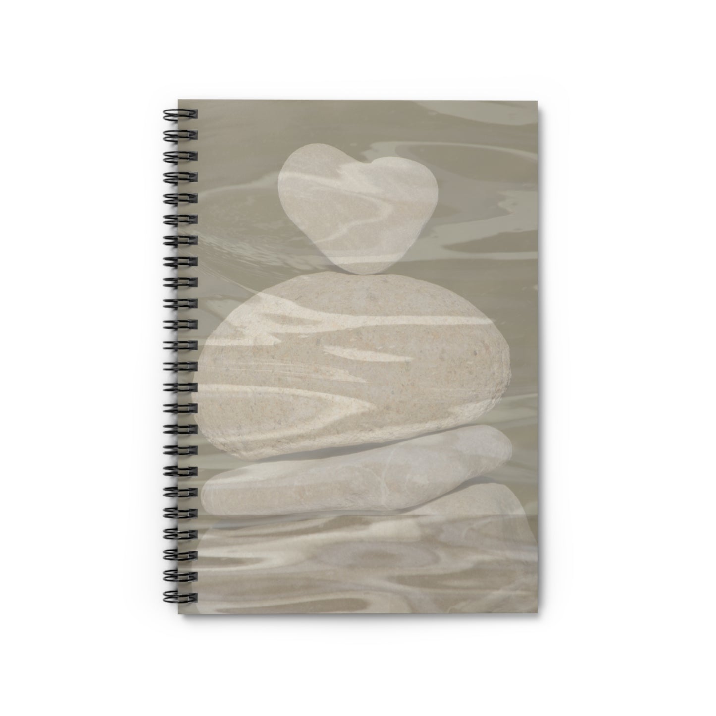 Serene Spiral Notebook - Ruled Lines with Heart Design