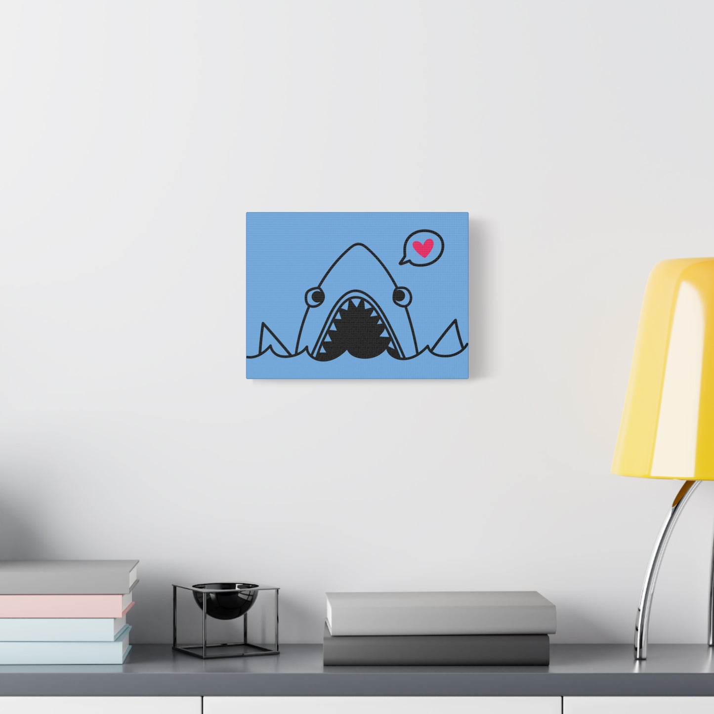 Whimsical Shark Love Canvas Wall Art - Fun Decor for Ocean Lovers