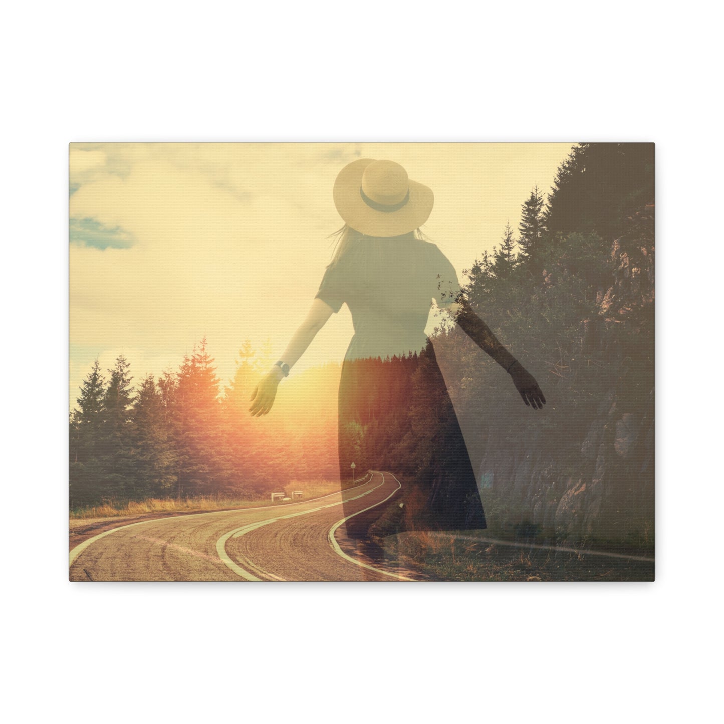 Inspirational Matte Canvas Wall Art - Road to Freedom - 1.25" Stretched Print