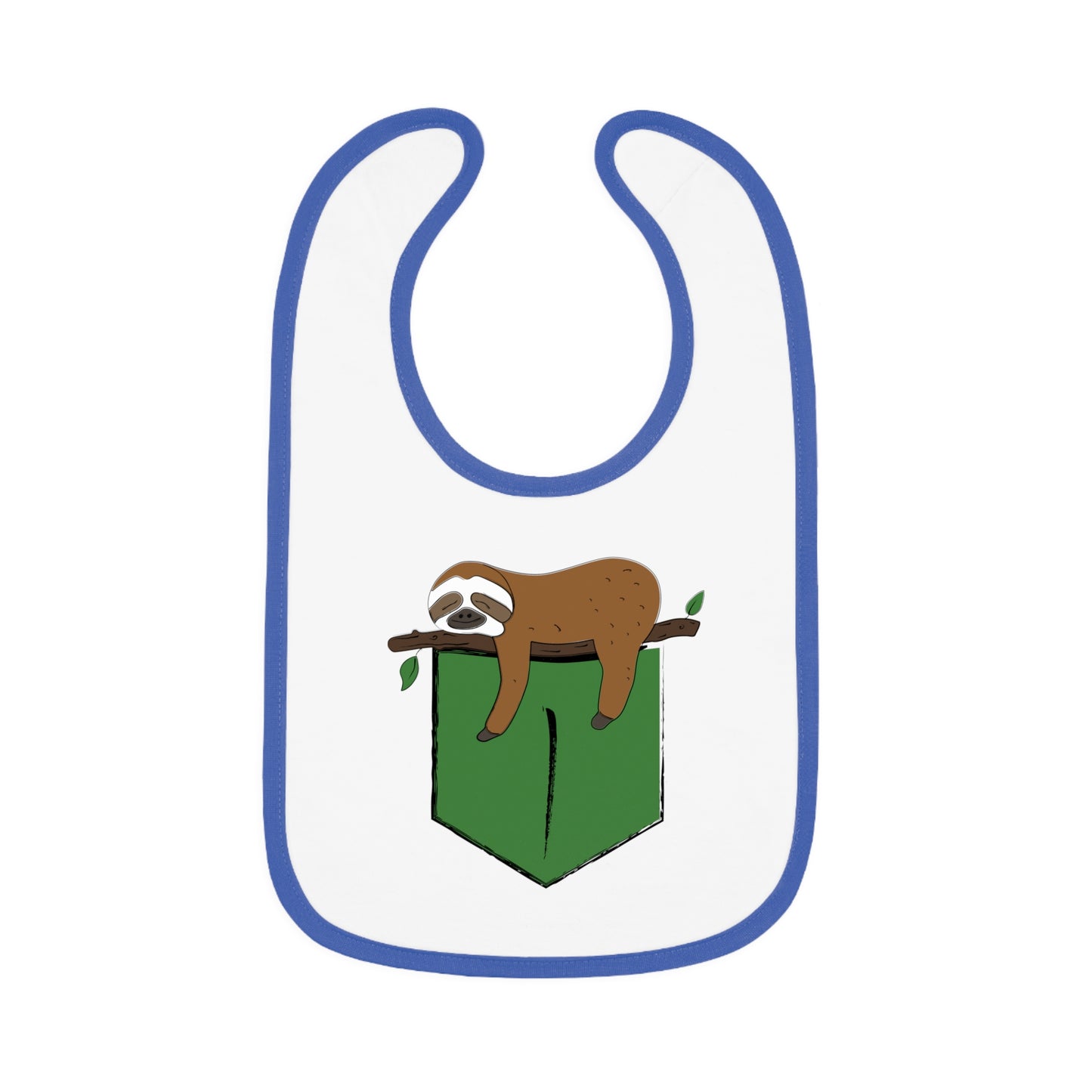 Cute Sloth Baby Bib with Contrast Trim - Perfect for Babies and Toddler Mealtime