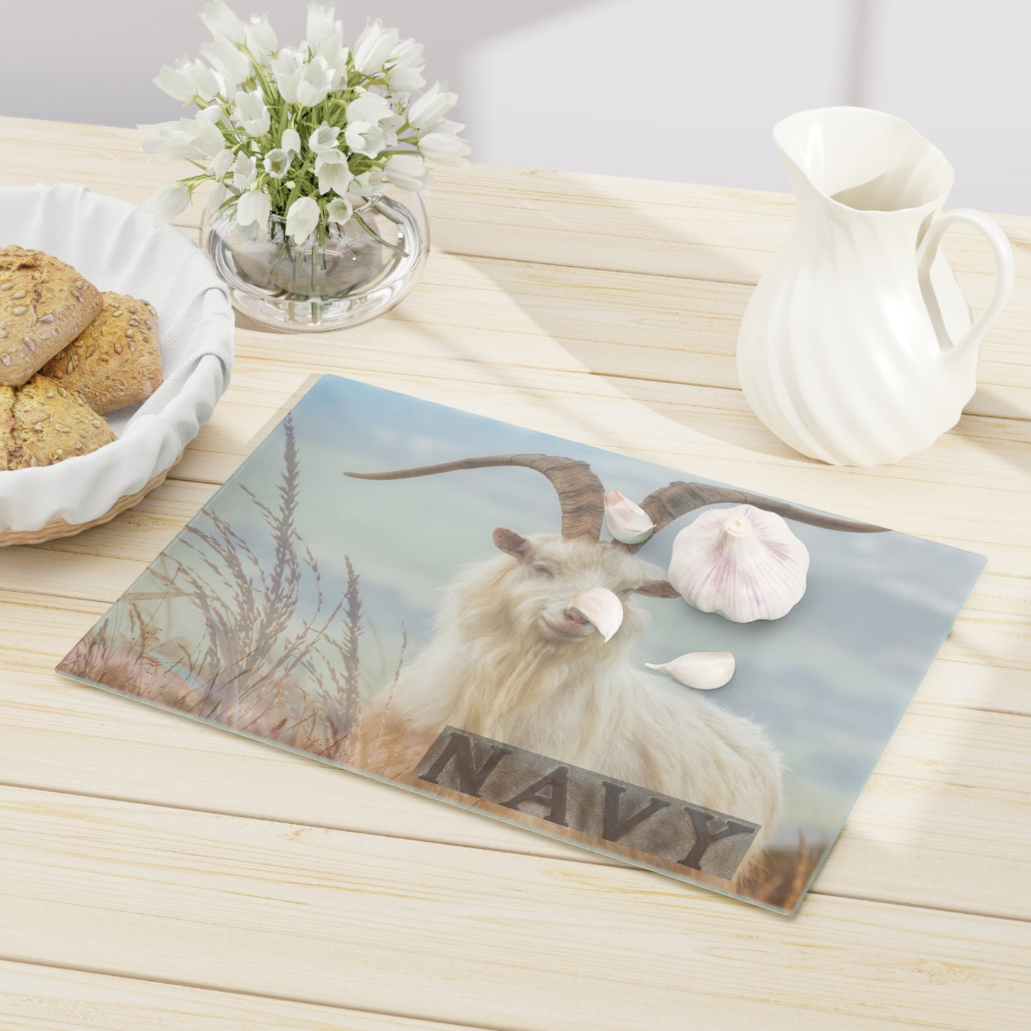 Naval Academy Goat Cutting Board - Unique Kitchen Decor for Animal Lovers