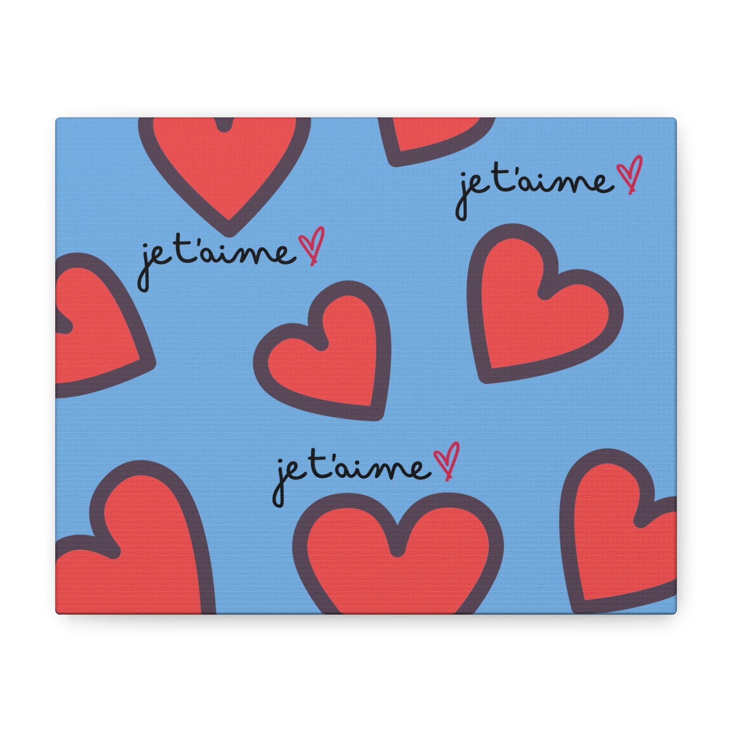 Romantic Canvas Wall Art - 'Je t'aime' Heart Design