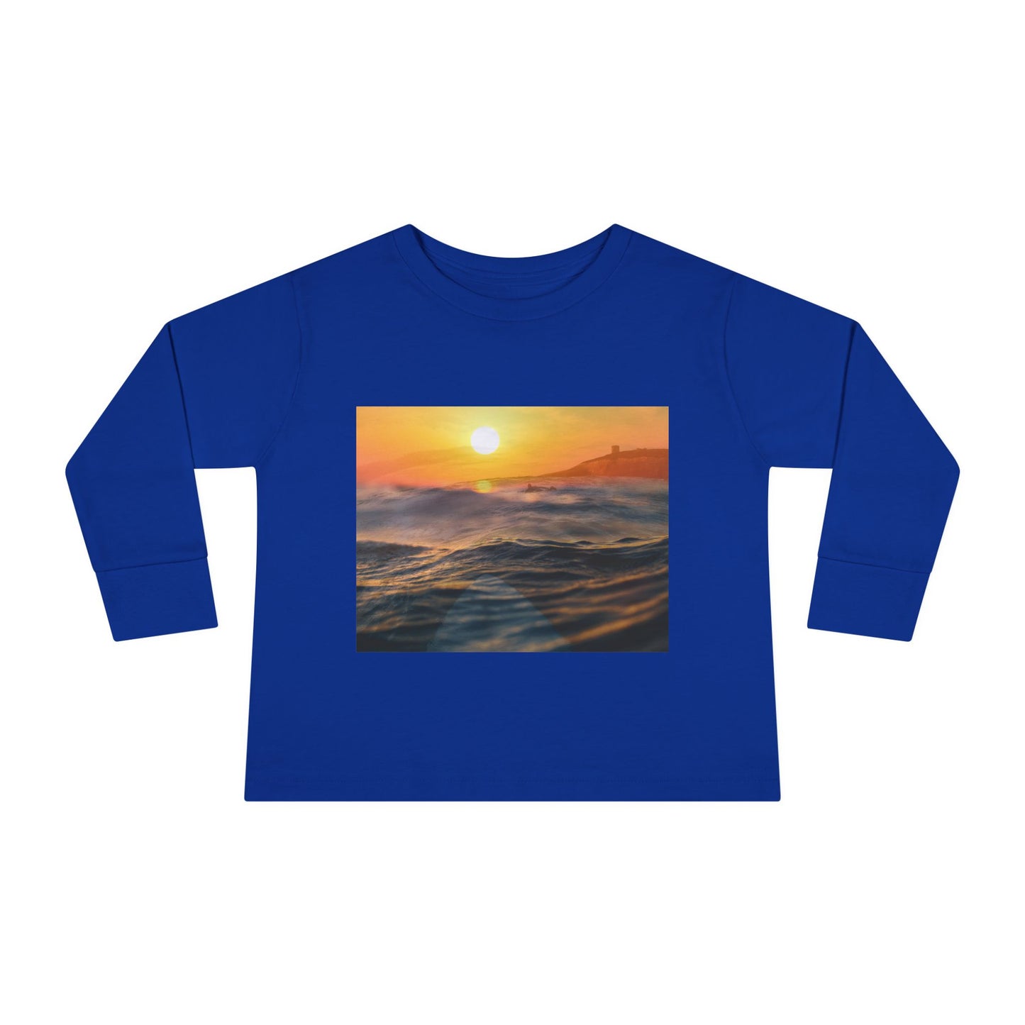 Toddler Long Sleeve Tee - Sunrise Ocean Waves Design