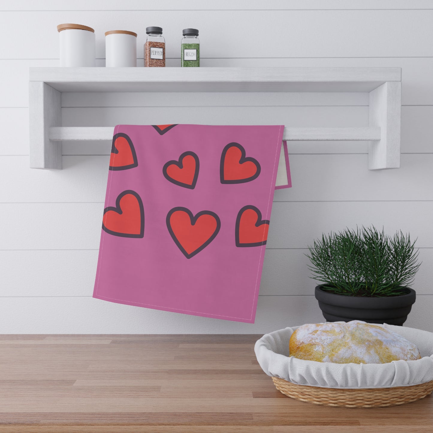 Love Heart Cotton & Poly Tea Towels - Perfect for Gifts & Home Decor