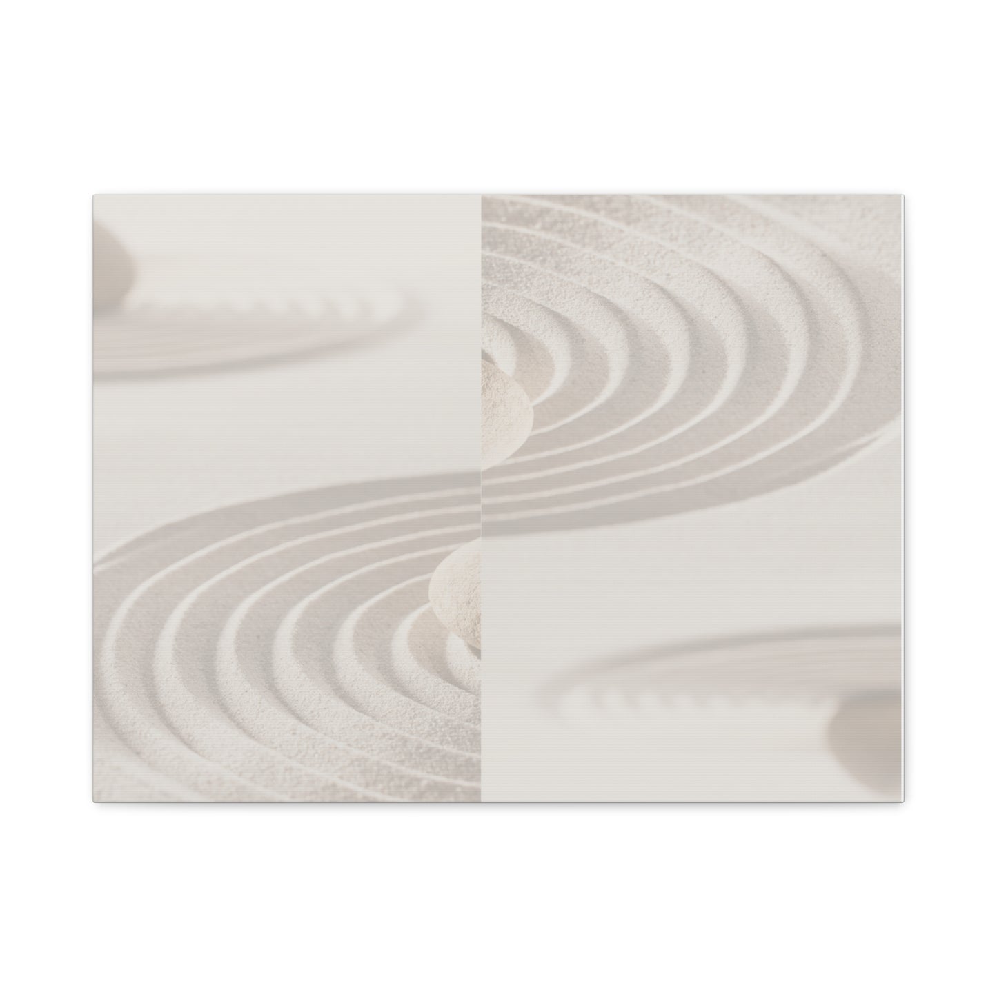 Zen-Inspired Stretched Matte Canvas Wall Art - Tranquil Sand Patterns