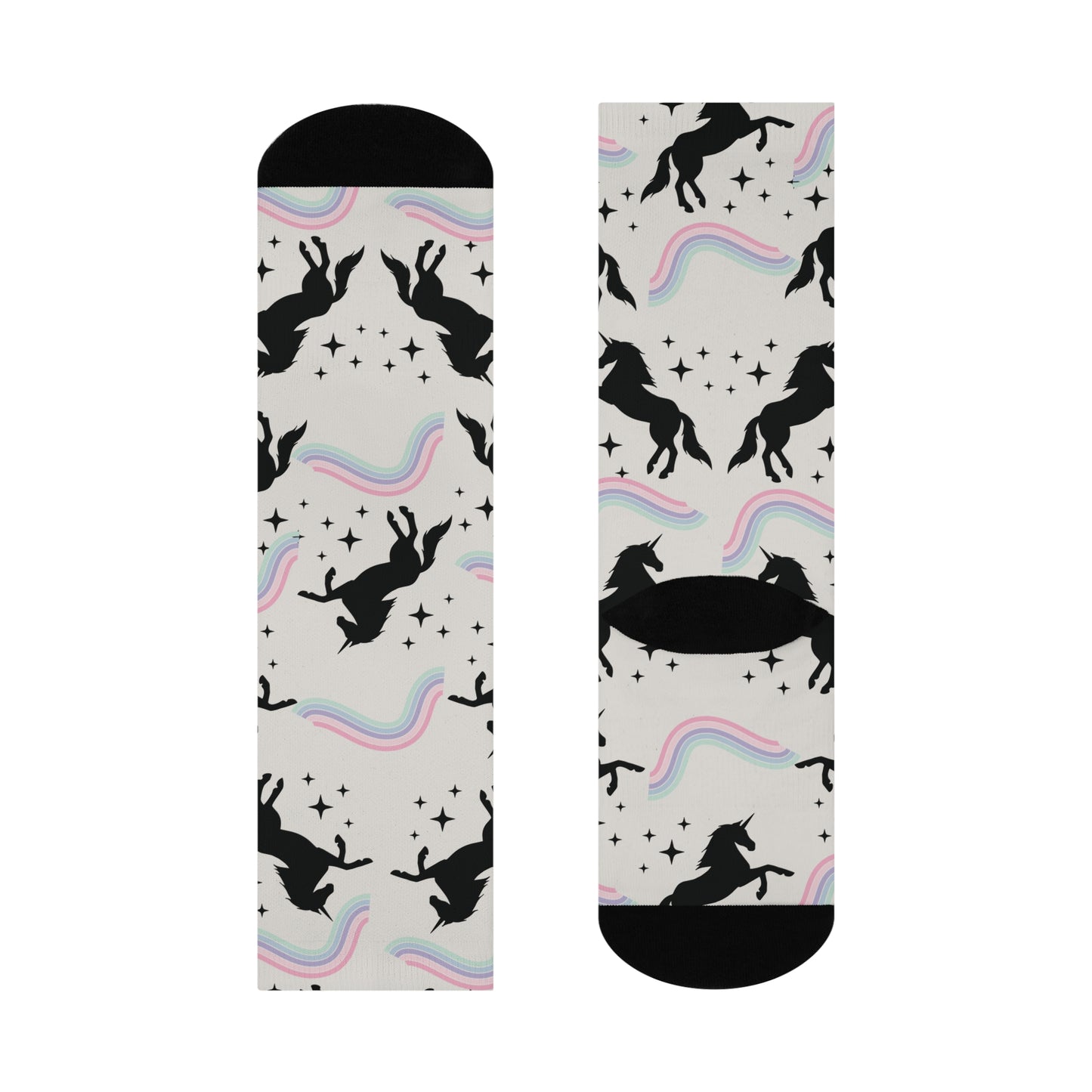 Whimsical Unicorn Cushioned Crew Socks - Cozy Fun for All Ages