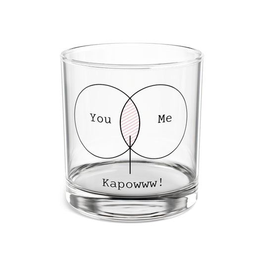 You & Me Kapowww! Rocks Glass - 10oz Relationship Drinkware