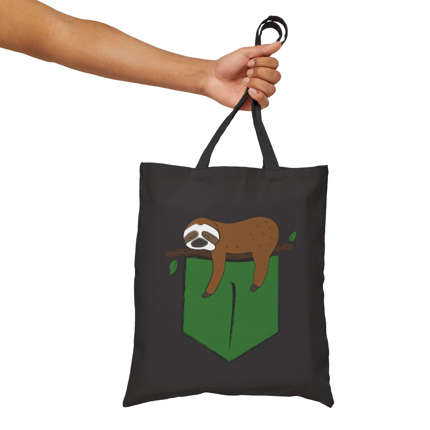 Cute Sloth Cotton Canvas Tote Bag - Eco-Friendly and Fun Shopping Accessory