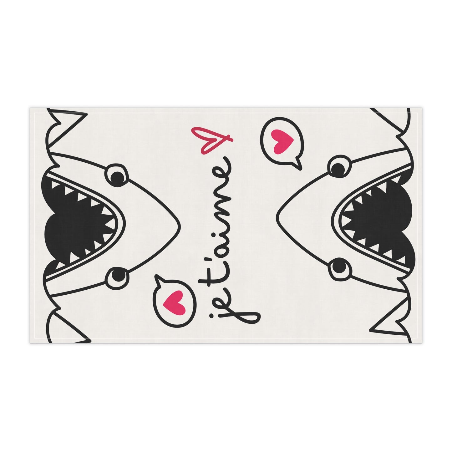 Whimsical Shark Love Tea Towels - Cute Kitchen Decor for Valentine's Day & Everyday Use