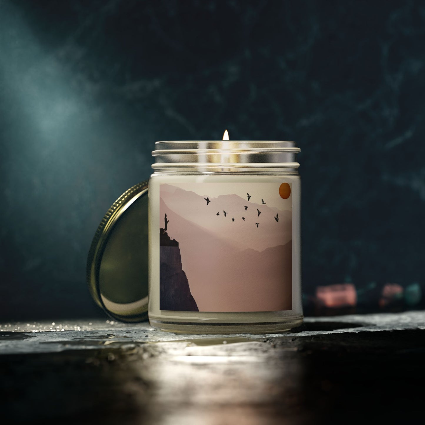 Scented Candle, Zen Sunset Escape Coconut Apricot Wax (4oz, 9oz)