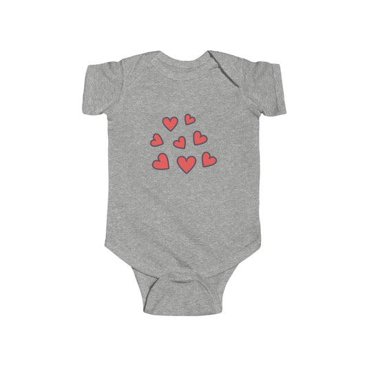 Cute Love Hearts Infant Bodysuit - Adorable Baby Clothes for Valentine's Day