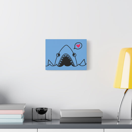 Whimsical Shark Love Canvas Wall Art - Fun Decor for Ocean Lovers